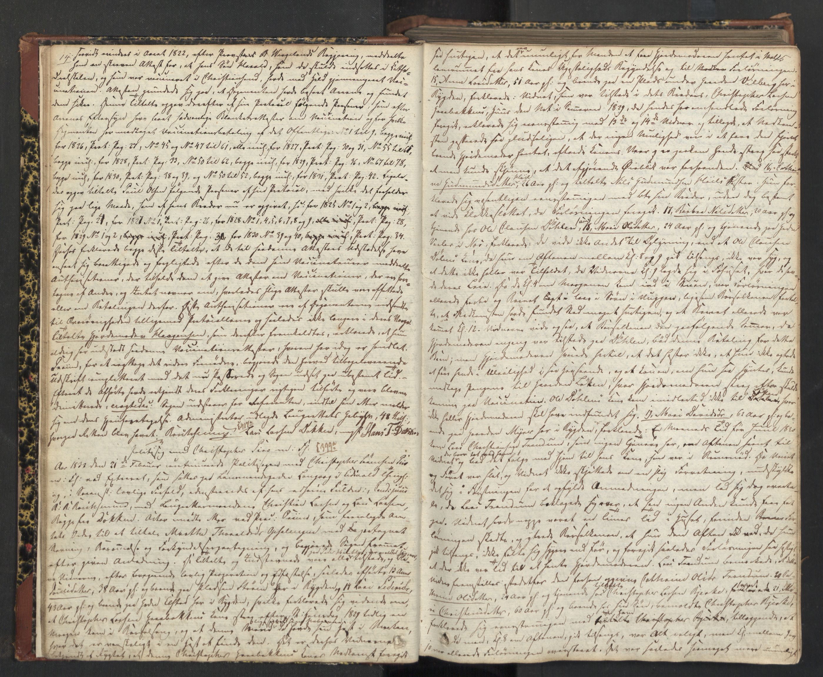Øvre Romerike sorenskriveri, AV/SAO-A-10649/F/Fc/Fca/L0015: Ekstrarettsprotokoll 15, 1832-1838, p. 14-15