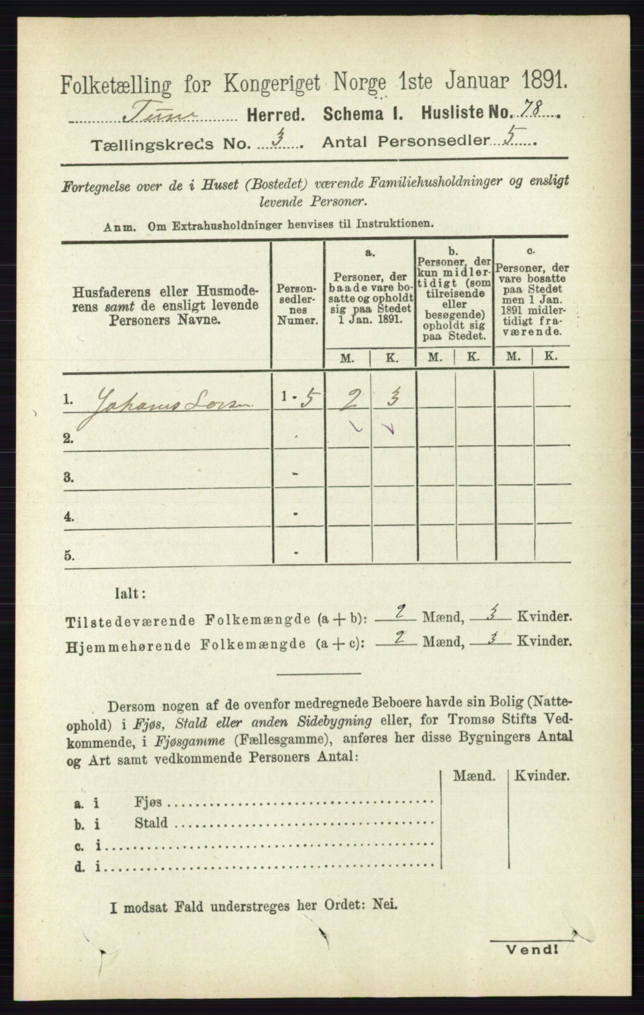 RA, 1891 census for 0130 Tune, 1891, p. 1477