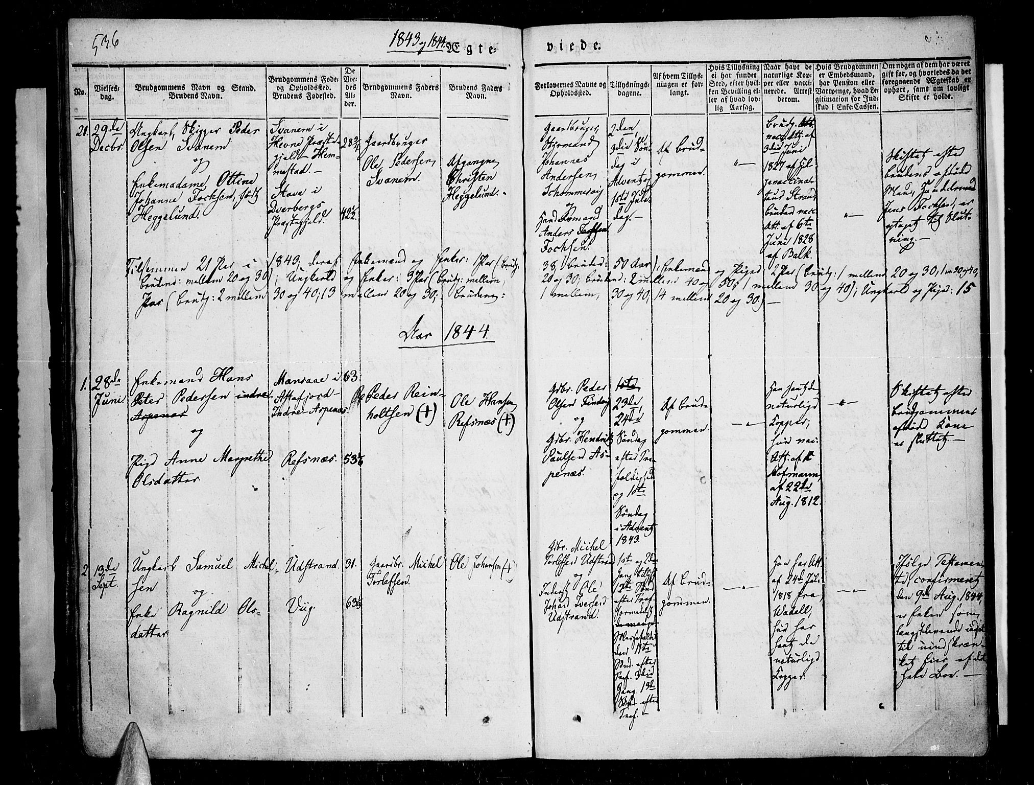 Kvæfjord sokneprestkontor, SATØ/S-1323/G/Ga/Gaa/L0003kirke: Parish register (official) no. 3, 1830-1857, p. 536