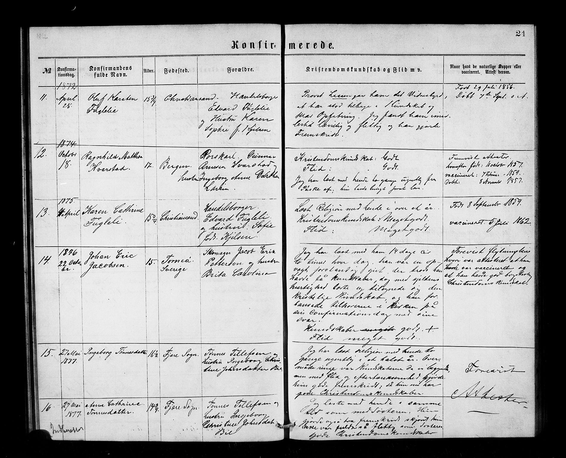 Den norske sjømannsmisjon i utlandet/Tyne-havnene (North Shields og New Castle), SAB/SAB/PA-0101/H/Ha/L0001: Parish register (official) no. A 1, 1865-1883, p. 24