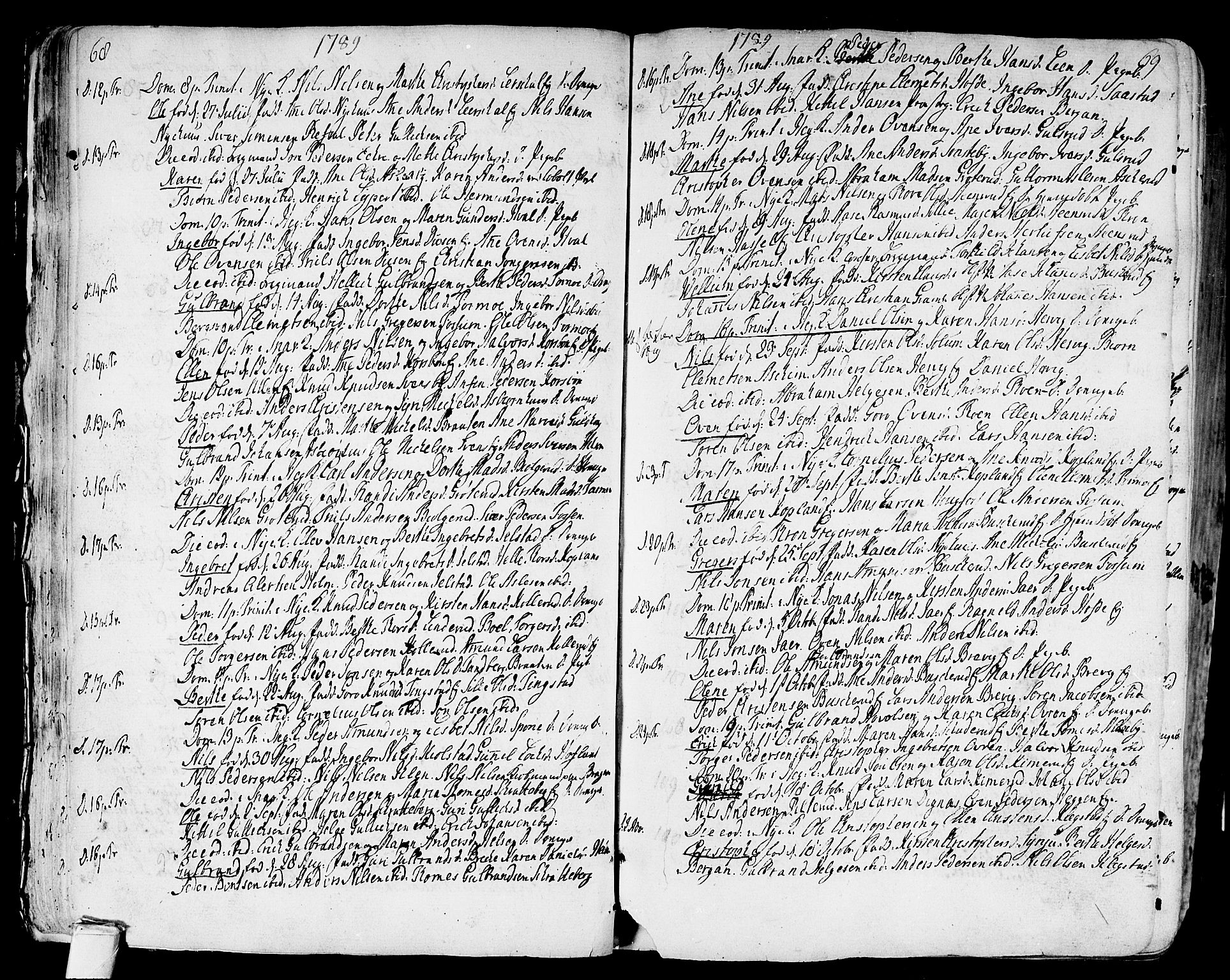 Modum kirkebøker, AV/SAKO-A-234/F/Fa/L0003: Parish register (official) no. 3, 1783-1819, p. 68-69