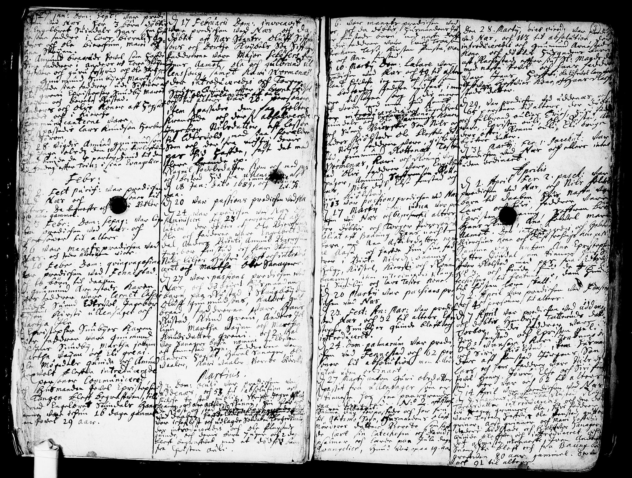 Nes prestekontor Kirkebøker, SAO/A-10410/F/Fa/L0001: Parish register (official) no. I 1, 1689-1716, p. 2-3