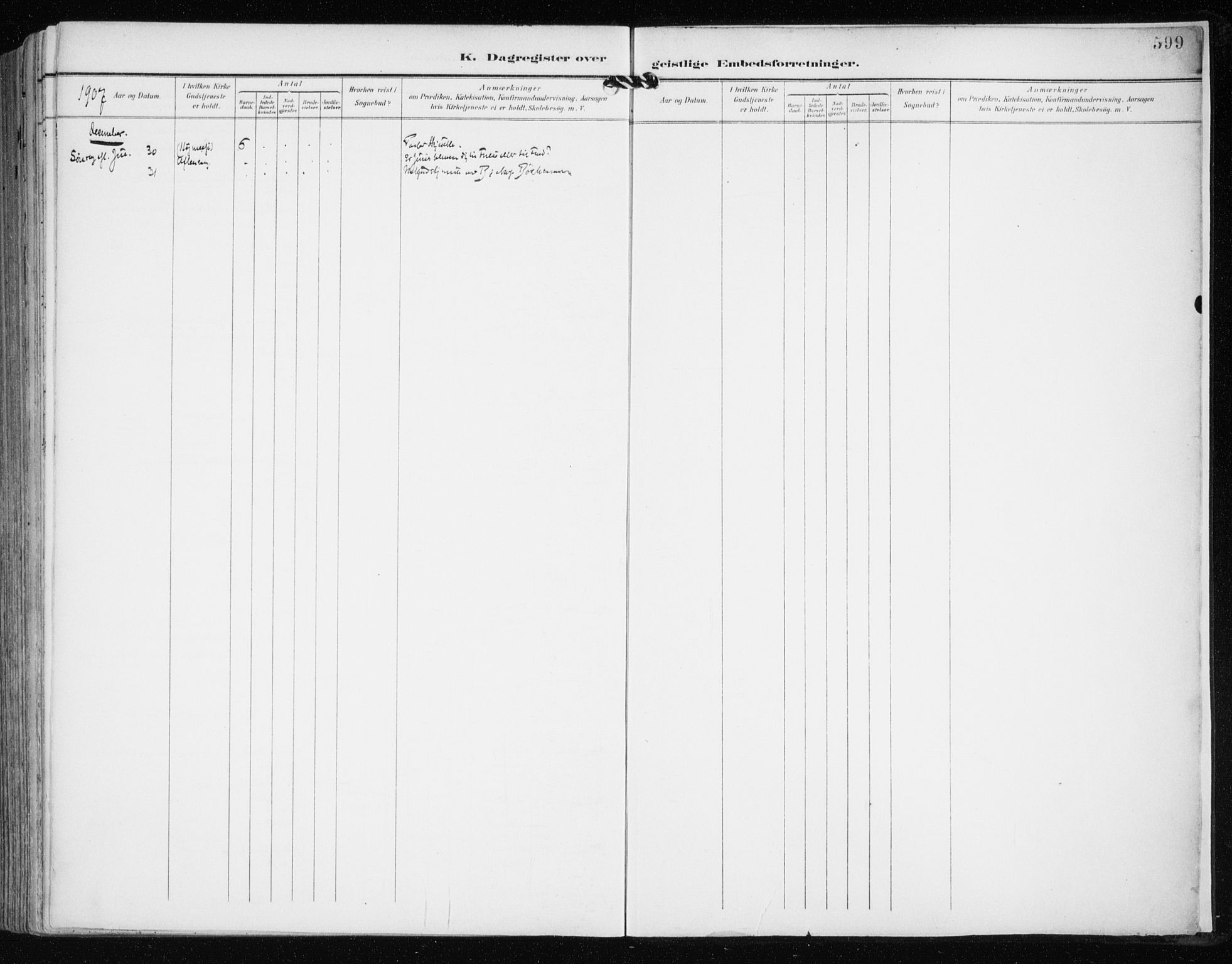 Tromsø sokneprestkontor/stiftsprosti/domprosti, AV/SATØ-S-1343/G/Ga/L0016kirke: Parish register (official) no. 16, 1899-1906, p. 599