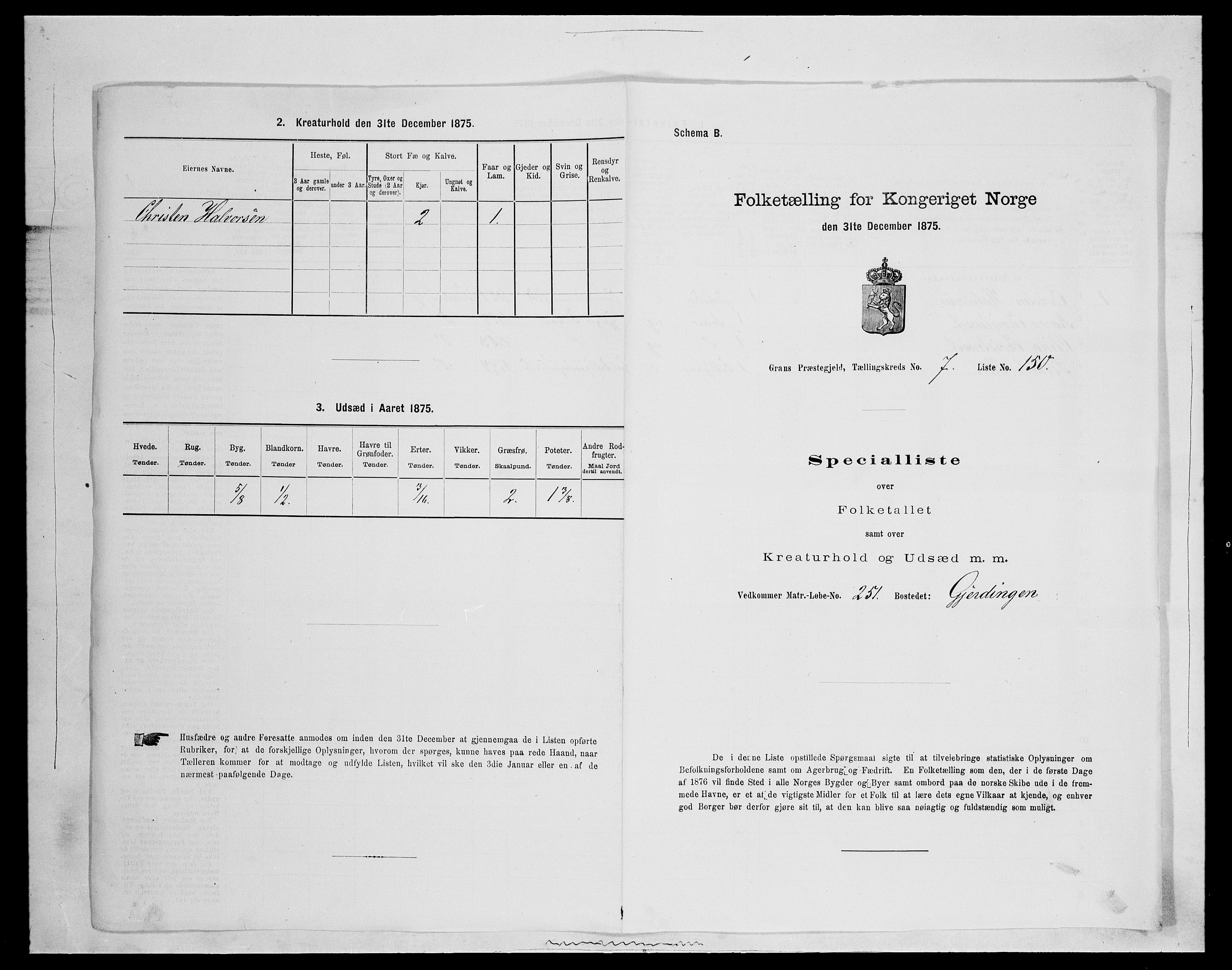 SAH, 1875 census for 0534P Gran, 1875, p. 1474