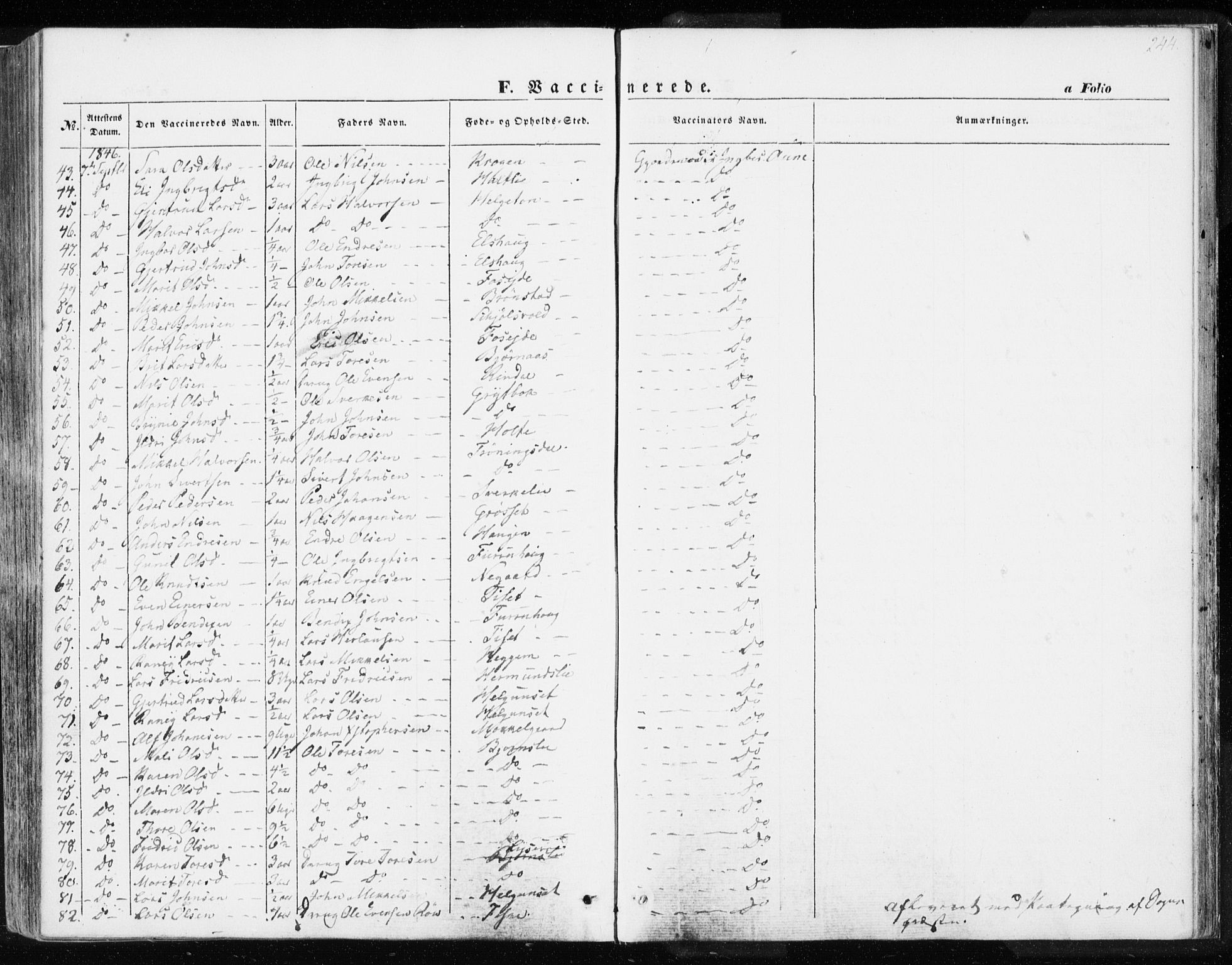 Ministerialprotokoller, klokkerbøker og fødselsregistre - Møre og Romsdal, AV/SAT-A-1454/595/L1043: Parish register (official) no. 595A05, 1843-1851, p. 244