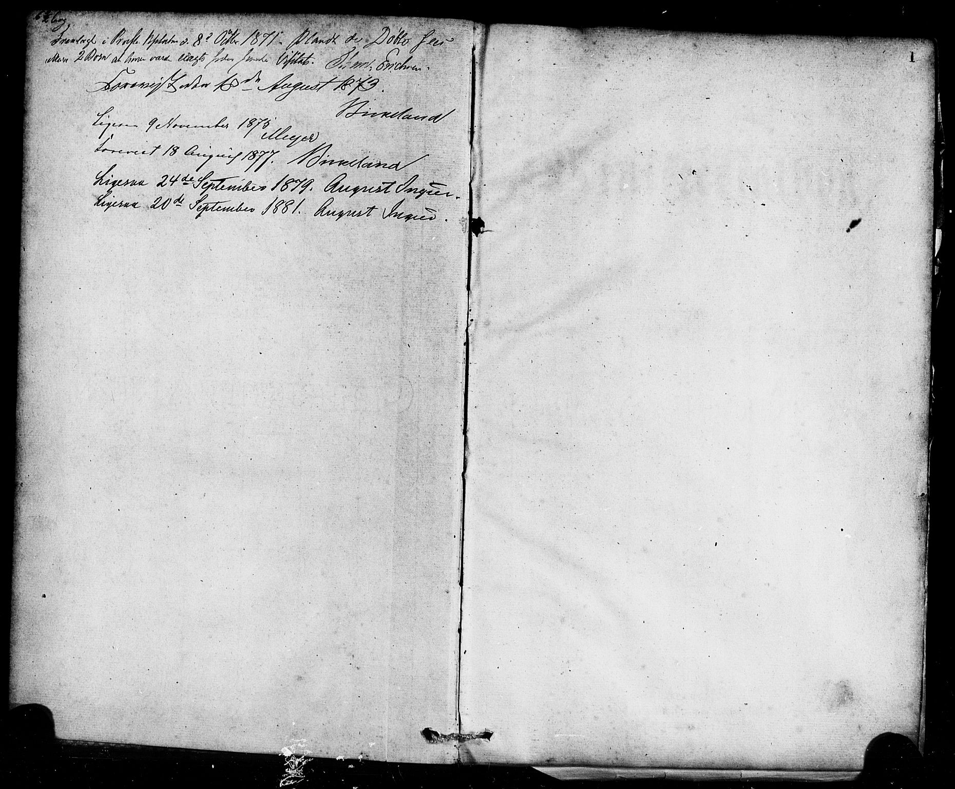 Gulen sokneprestembete, SAB/A-80201/H/Haa/Haaa/L0023: Parish register (official) no. A 23, 1870-1880, p. 1