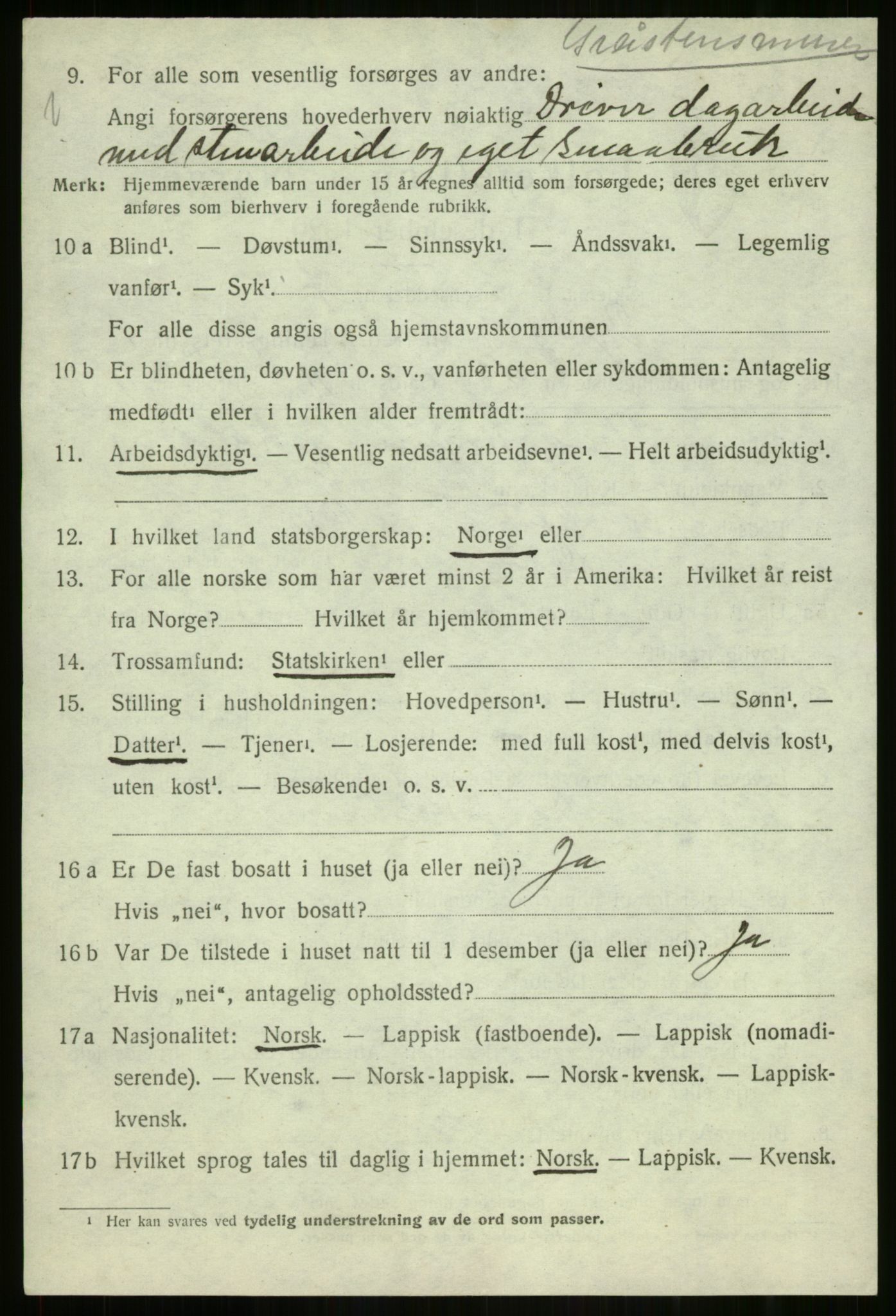 SATØ, 1920 census for Dyrøy, 1920, p. 1270