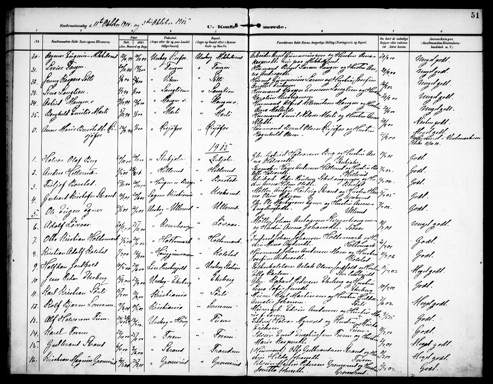 Aurskog prestekontor Kirkebøker, SAO/A-10304a/F/Fa/L0012: Parish register (official) no. I 12, 1902-1915, p. 51