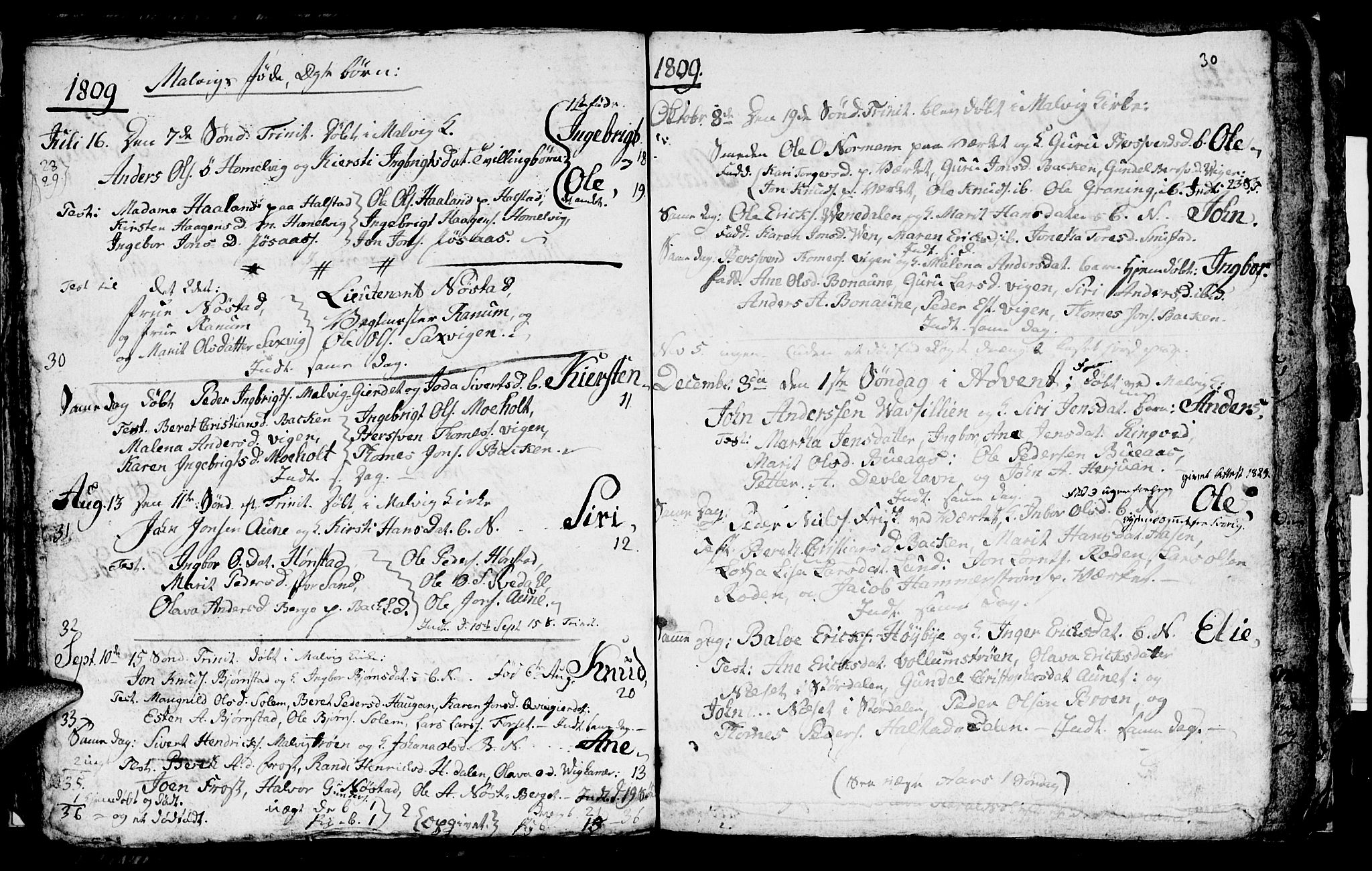 Ministerialprotokoller, klokkerbøker og fødselsregistre - Sør-Trøndelag, SAT/A-1456/616/L0419: Parish register (copy) no. 616C02, 1797-1816, p. 30