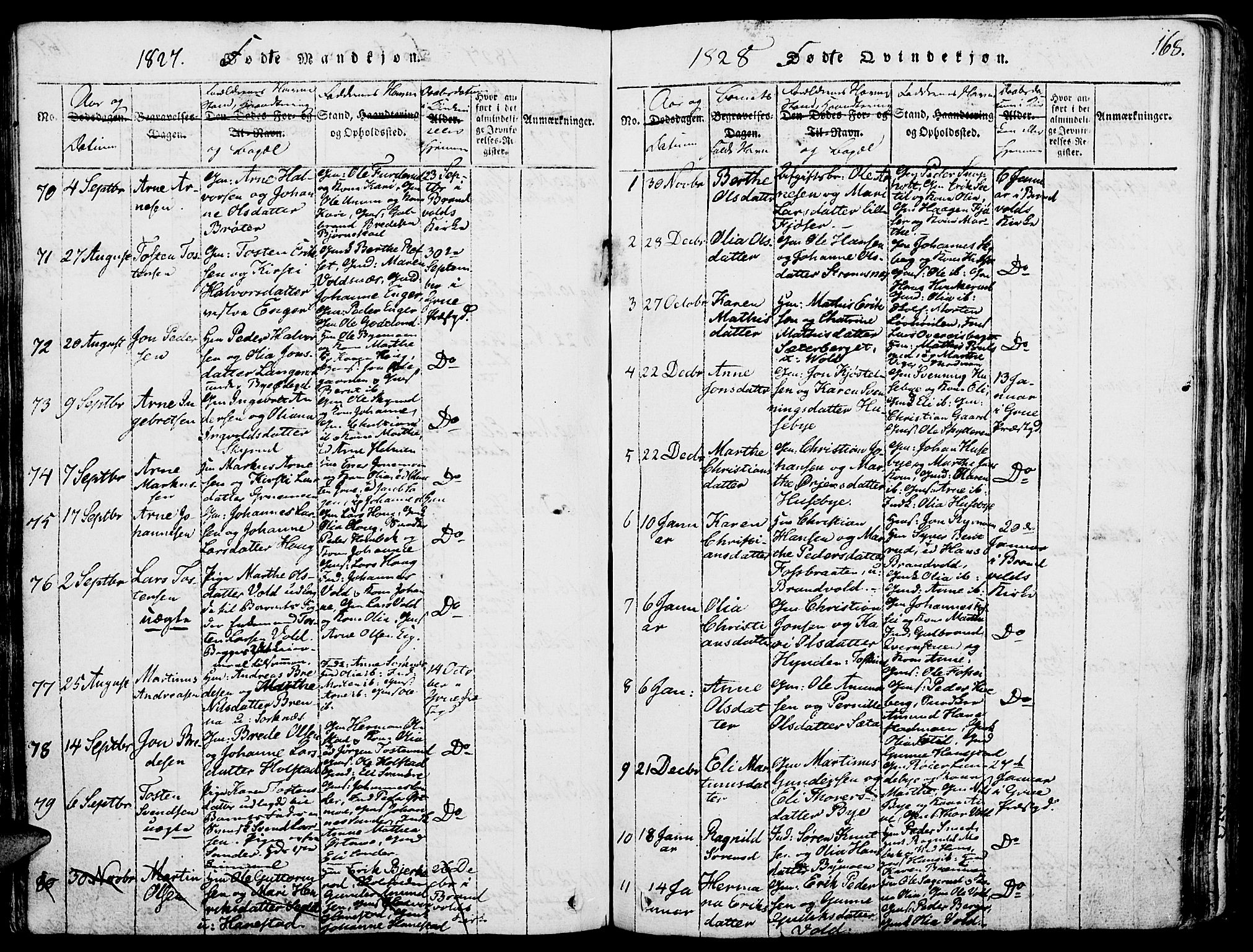 Grue prestekontor, SAH/PREST-036/H/Ha/Haa/L0006: Parish register (official) no. 6, 1814-1830, p. 168