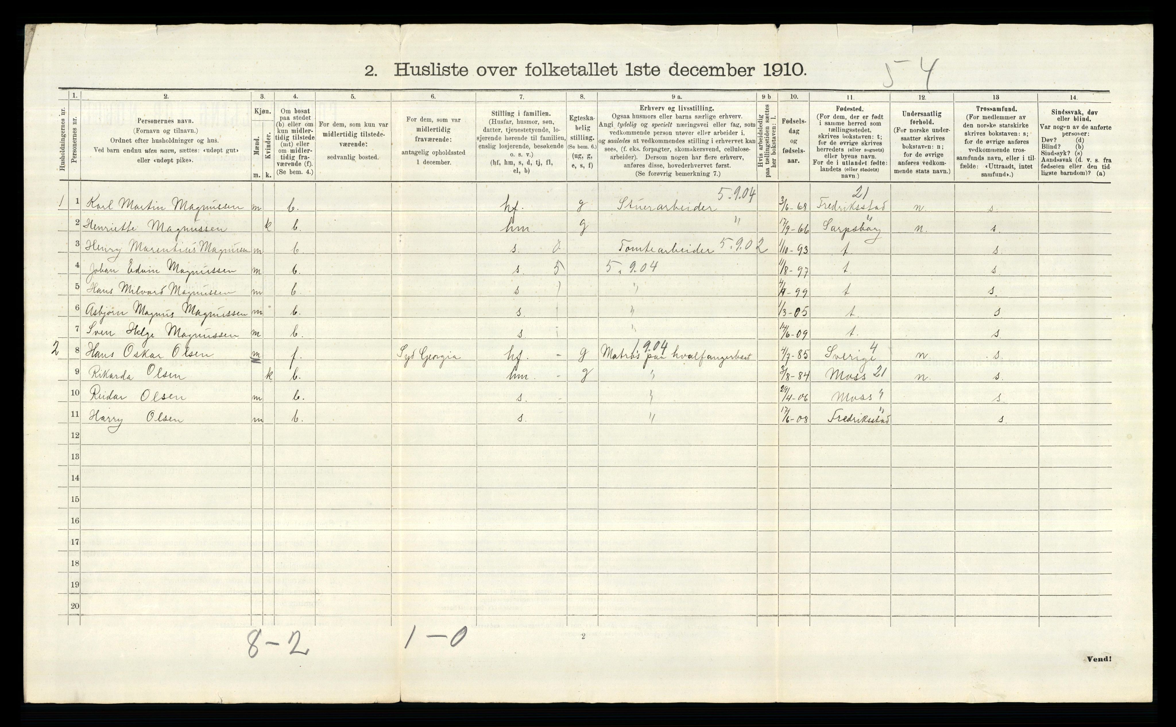 RA, 1910 census for Glemmen, 1910, p. 829