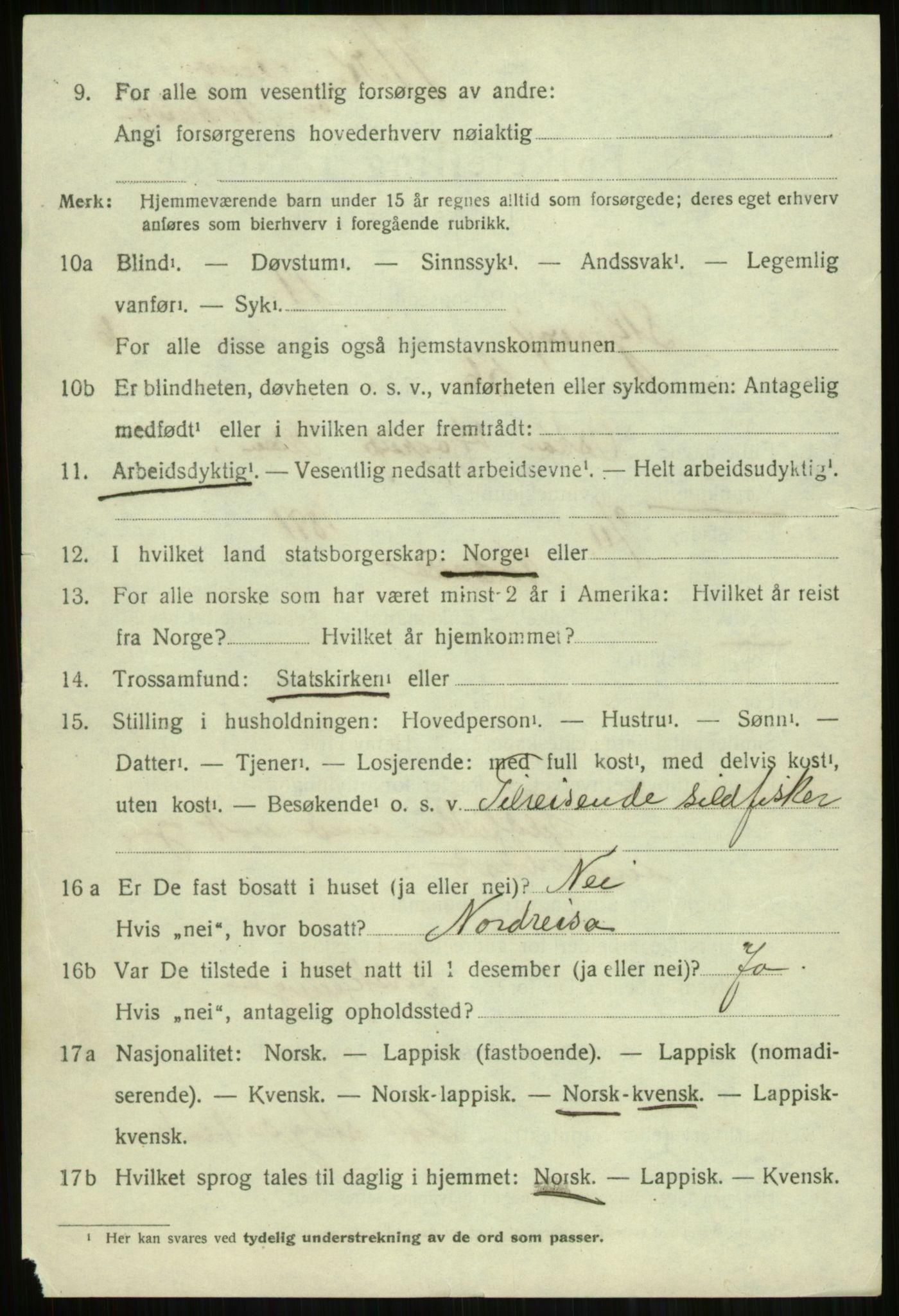 SATØ, 1920 census for Skjervøy, 1920, p. 4278