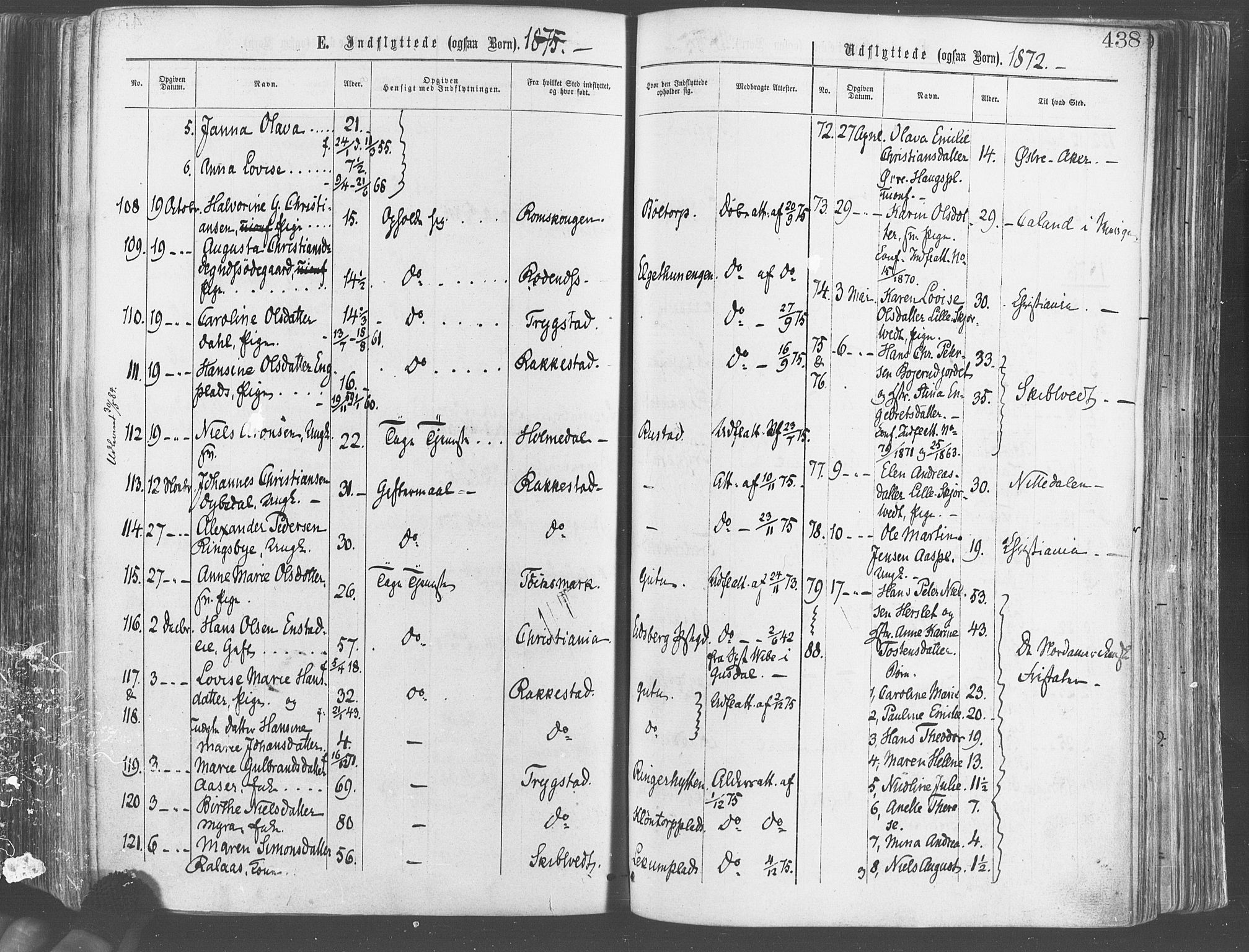 Eidsberg prestekontor Kirkebøker, SAO/A-10905/F/Fa/L0011: Parish register (official) no. I 11, 1867-1878, p. 438