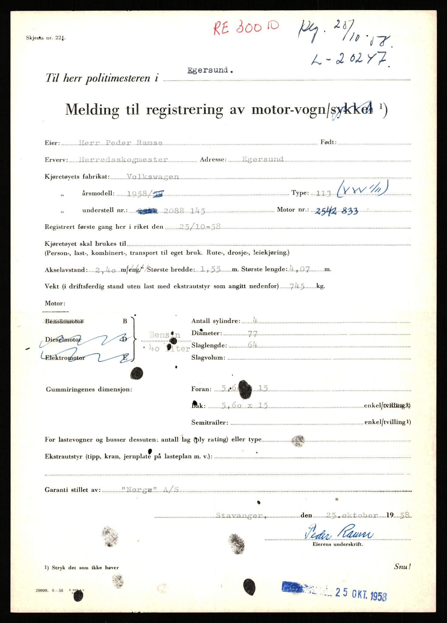 Stavanger trafikkstasjon, AV/SAST-A-101942/0/F/L0036: L-20000 - L-20499, 1930-1971, p. 1017