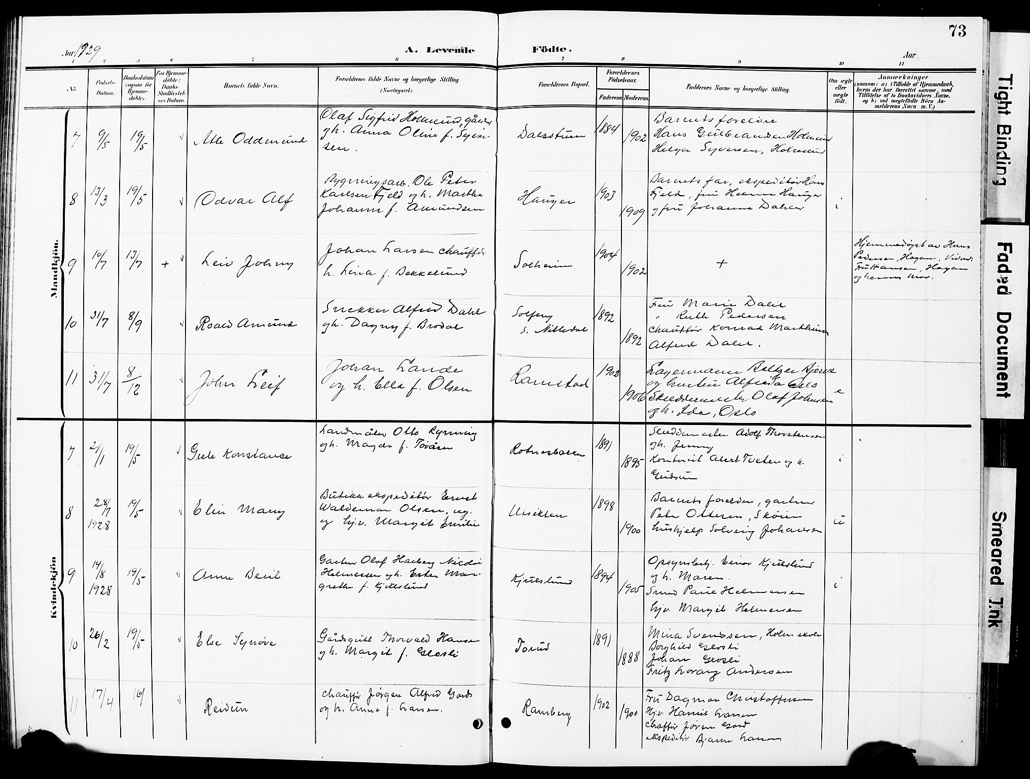 Nittedal prestekontor Kirkebøker, SAO/A-10365a/G/Ga/L0003: Parish register (copy) no. I 3, 1902-1929, p. 73