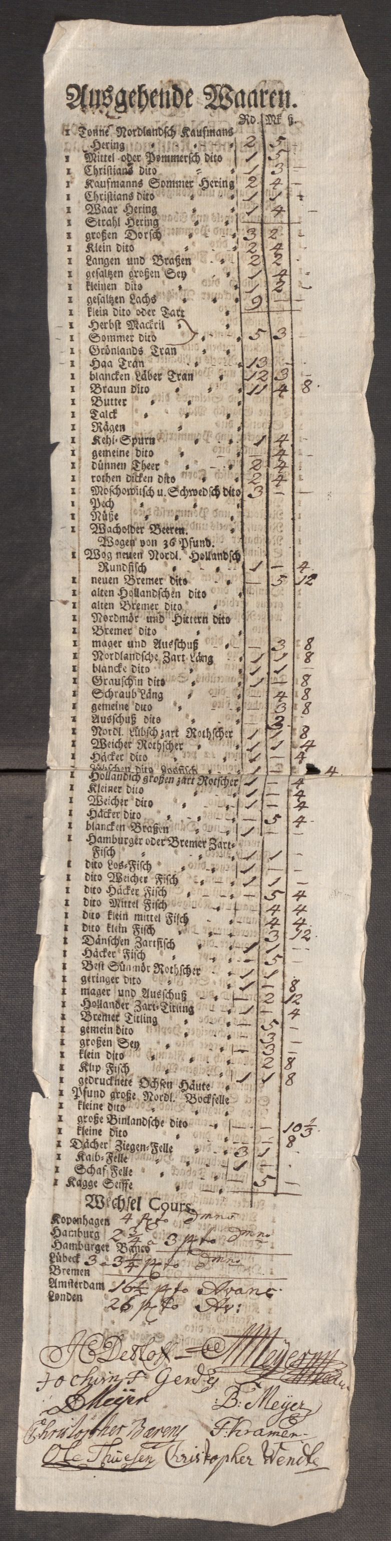 Rentekammeret inntil 1814, Realistisk ordnet avdeling, AV/RA-EA-4070/Oe/L0009: [Ø1]: Nordafjelske priskuranter, 1759-1768, p. 127