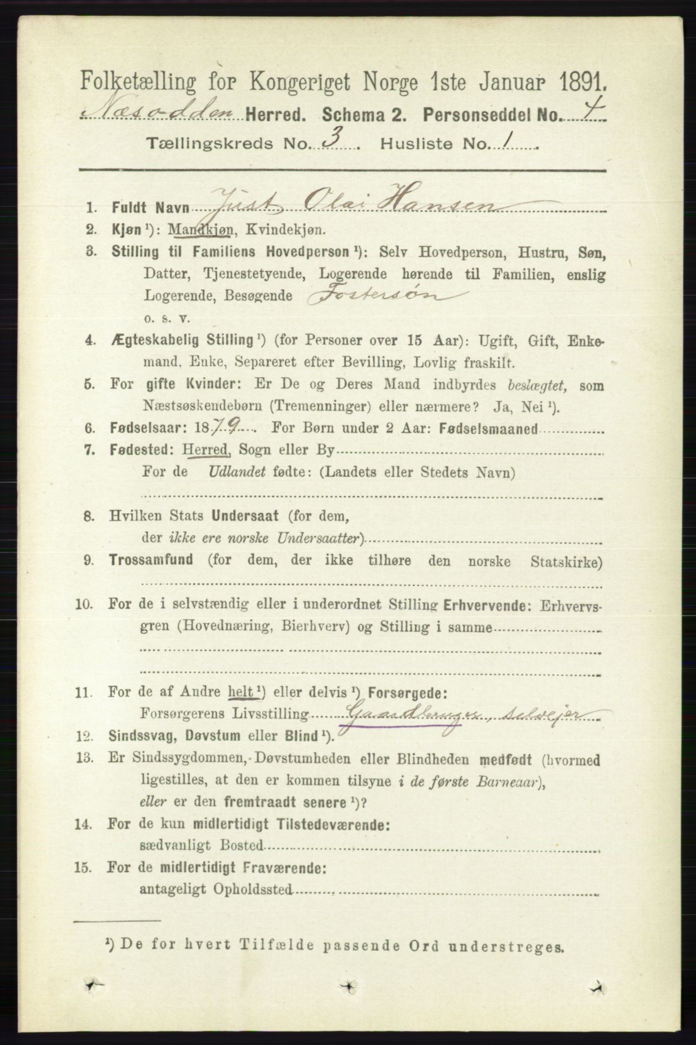 RA, 1891 census for 0216 Nesodden, 1891, p. 1066