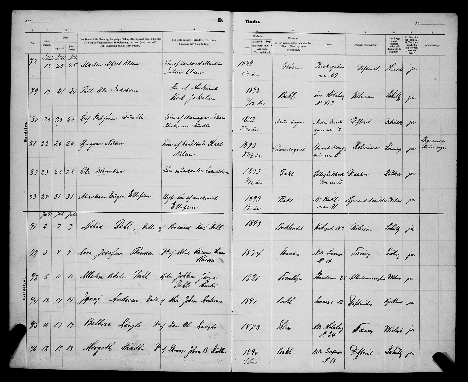 Ministerialprotokoller, klokkerbøker og fødselsregistre - Sør-Trøndelag, SAT/A-1456/604/L0224: Parish register (copy) no. 604C07, 1894-1898