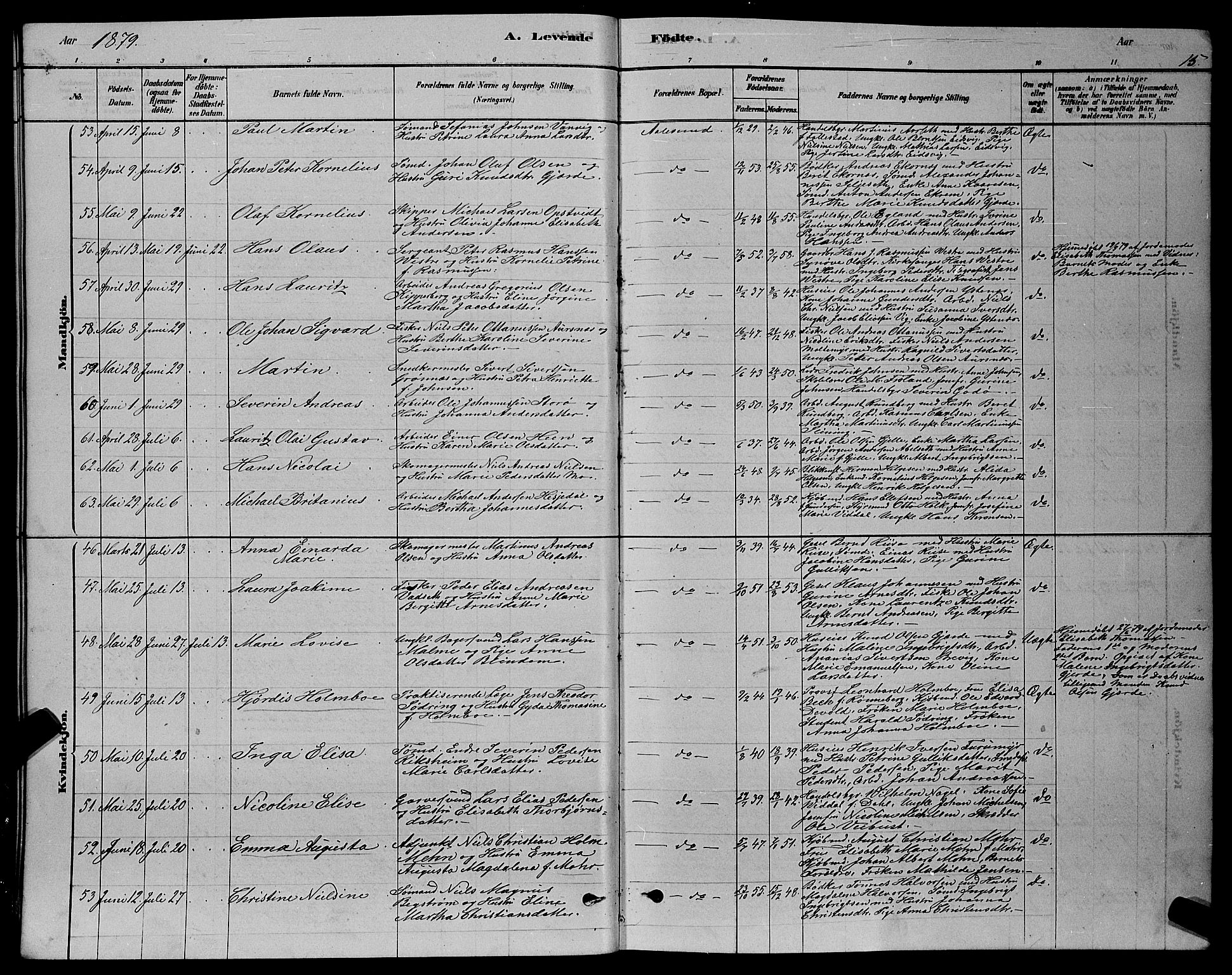 Ministerialprotokoller, klokkerbøker og fødselsregistre - Møre og Romsdal, AV/SAT-A-1454/529/L0466: Parish register (copy) no. 529C03, 1878-1888, p. 15