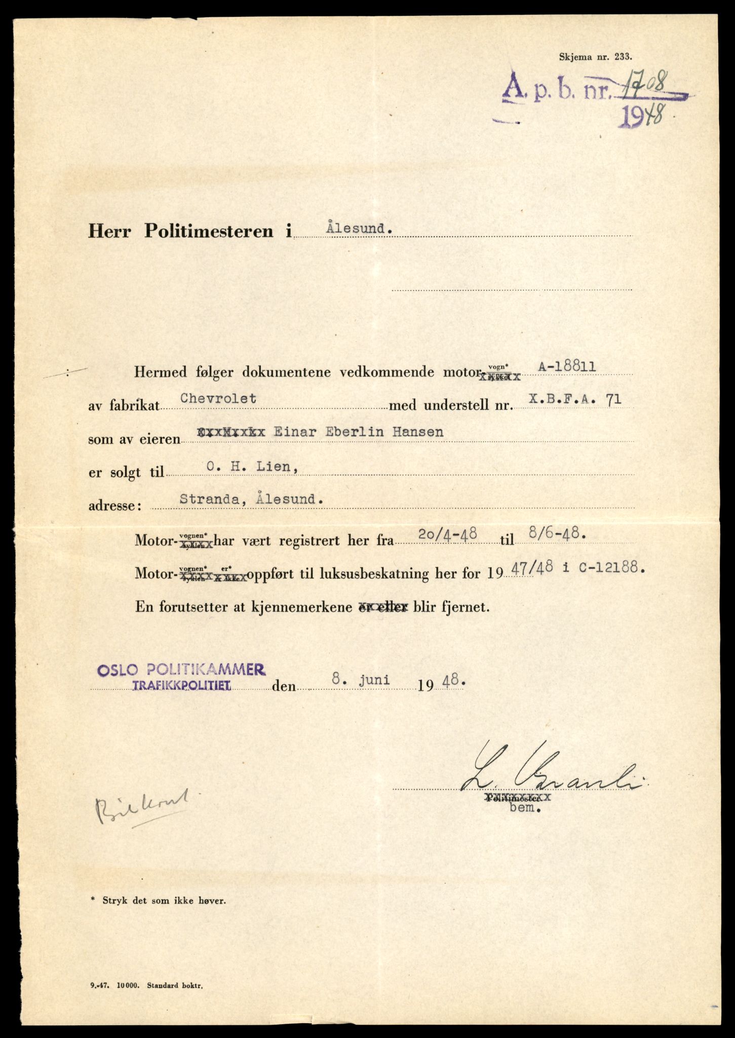 Møre og Romsdal vegkontor - Ålesund trafikkstasjon, AV/SAT-A-4099/F/Fe/L0022: Registreringskort for kjøretøy T 10584 - T 10694, 1927-1998, p. 1539