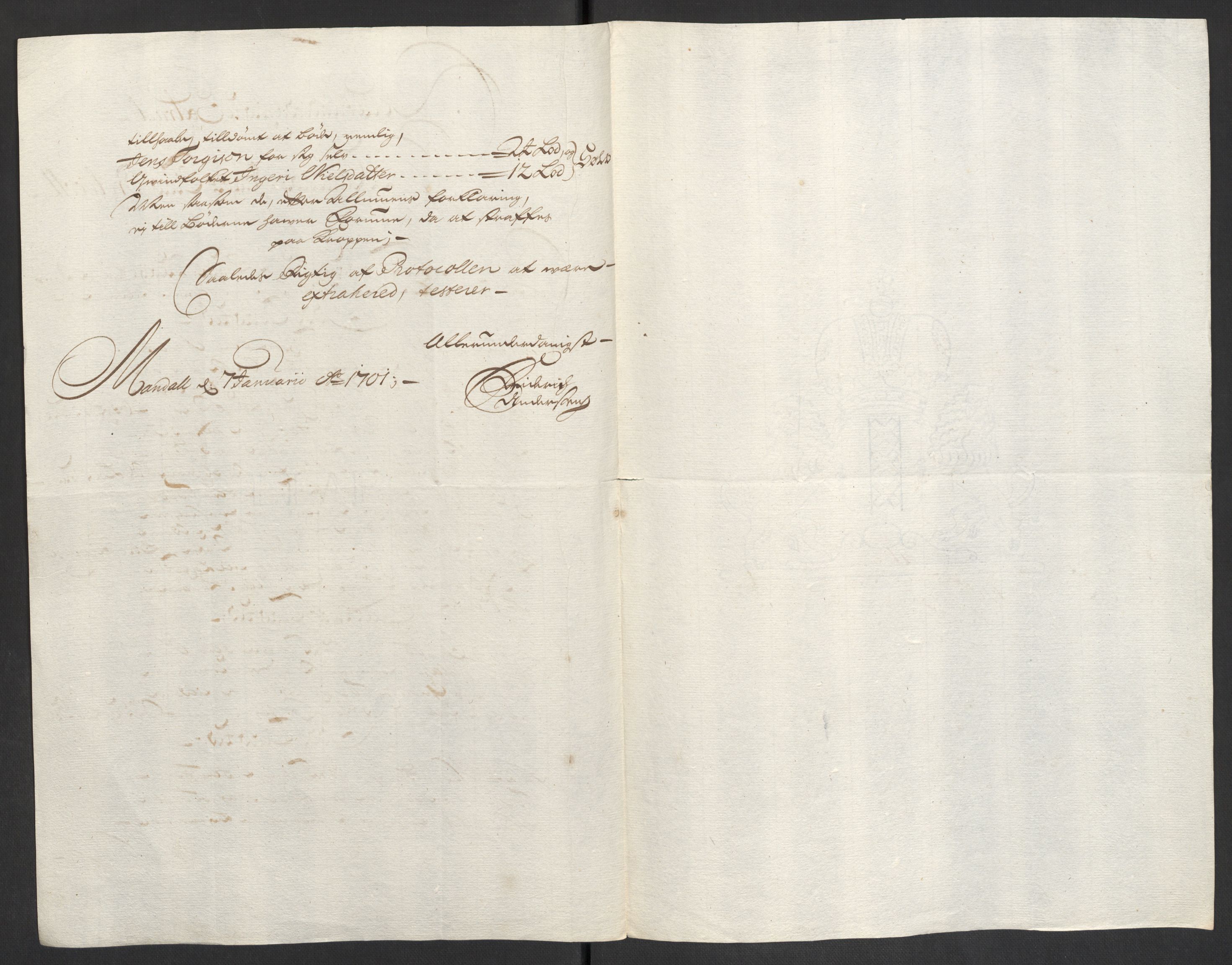 Rentekammeret inntil 1814, Reviderte regnskaper, Fogderegnskap, AV/RA-EA-4092/R43/L2548: Fogderegnskap Lista og Mandal, 1700, p. 117