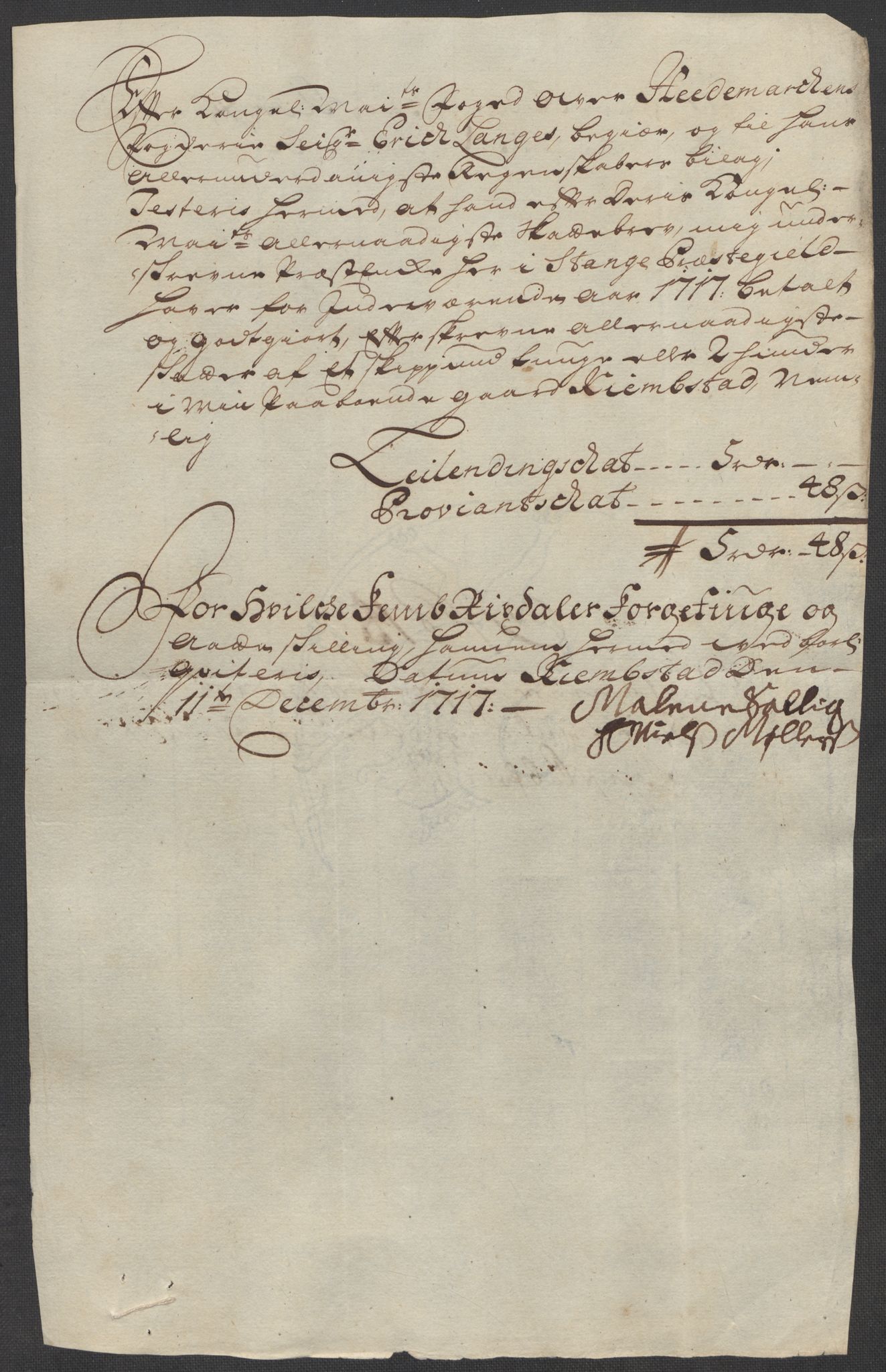 Rentekammeret inntil 1814, Reviderte regnskaper, Fogderegnskap, RA/EA-4092/R16/L1056: Fogderegnskap Hedmark, 1717, p. 321