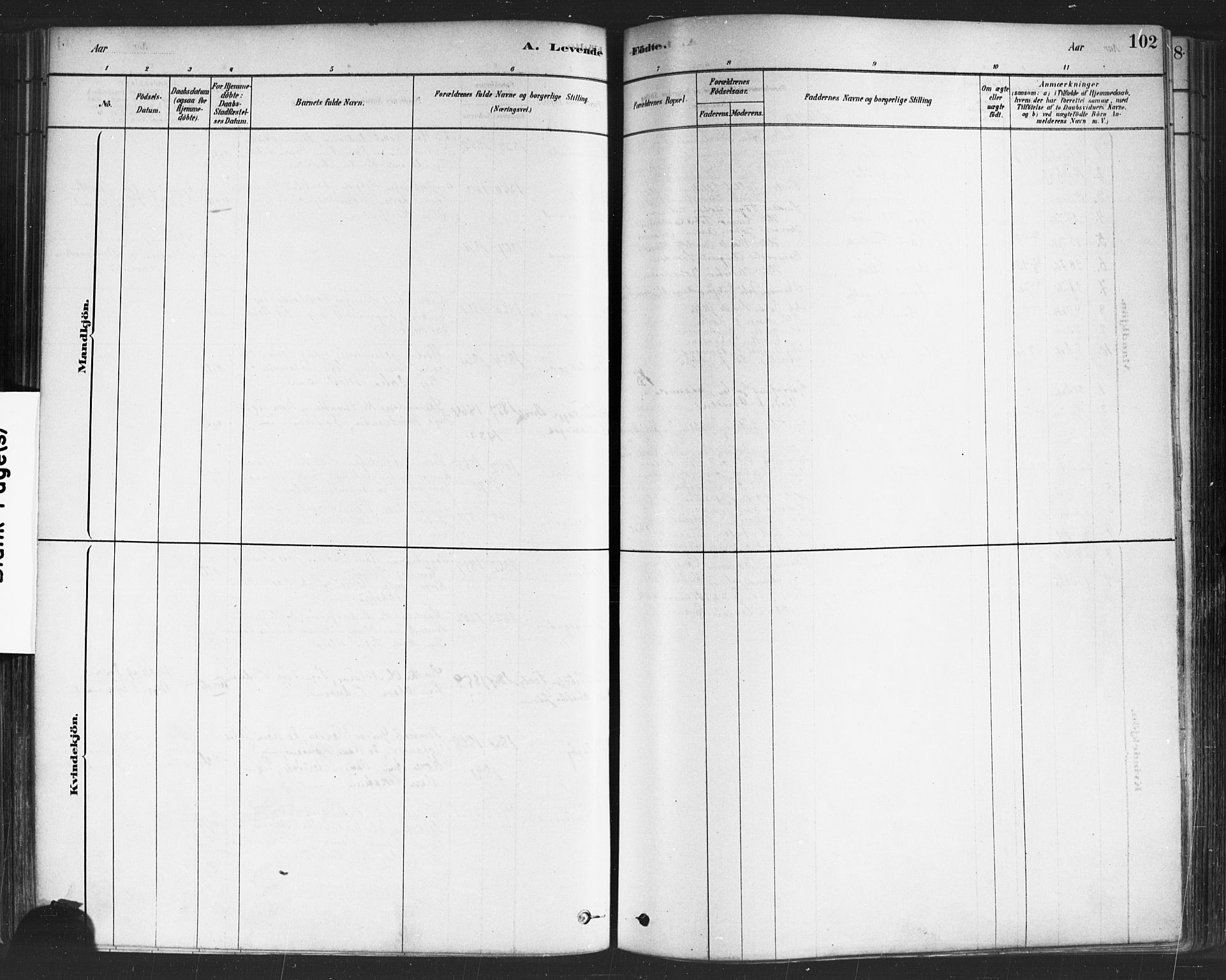 Sarpsborg prestekontor Kirkebøker, SAO/A-2006/F/Fa/L0003: Parish register (official) no. 3, 1878-1891, p. 102