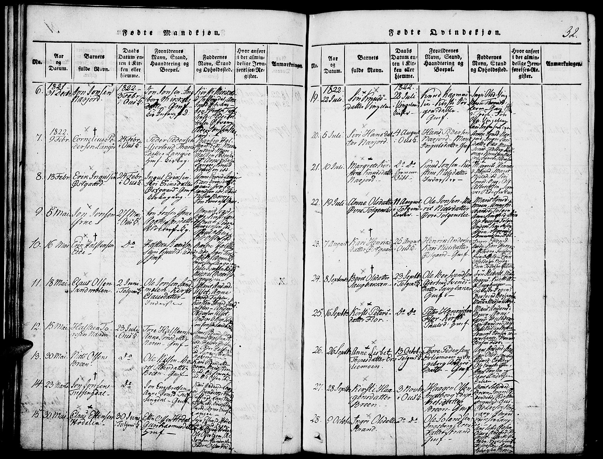 Tolga prestekontor, AV/SAH-PREST-062/K/L0004: Parish register (official) no. 4, 1815-1836, p. 32