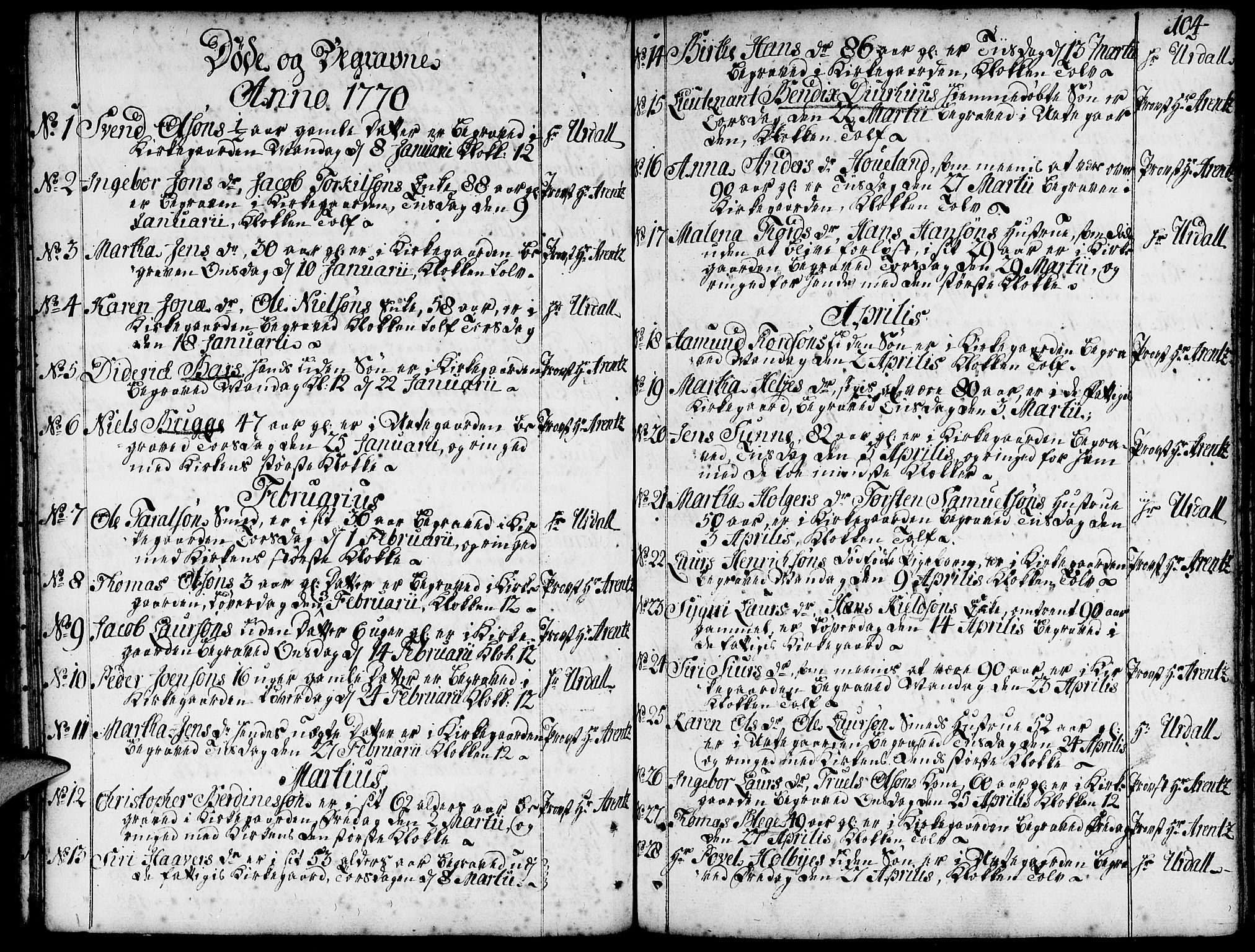 Domkirken sokneprestkontor, SAST/A-101812/001/30/30BA/L0005: Parish register (official) no. A 5, 1744-1788, p. 104