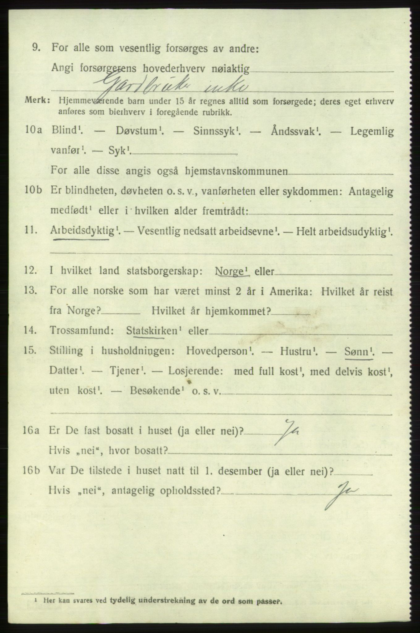 SAB, 1920 census for Etne, 1920, p. 2392