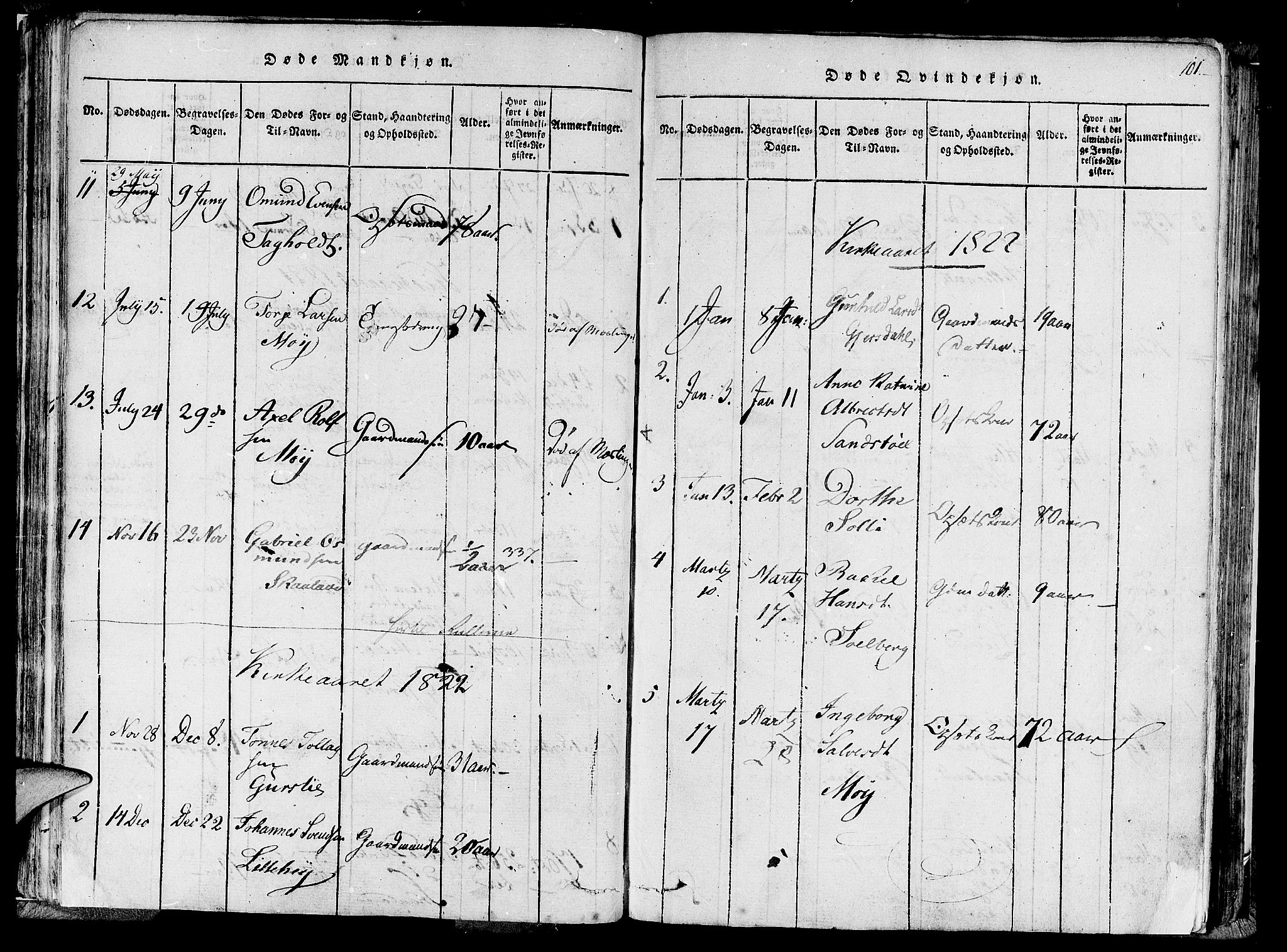 Lund sokneprestkontor, SAST/A-101809/S06/L0005: Parish register (official) no. A 5, 1815-1833, p. 101
