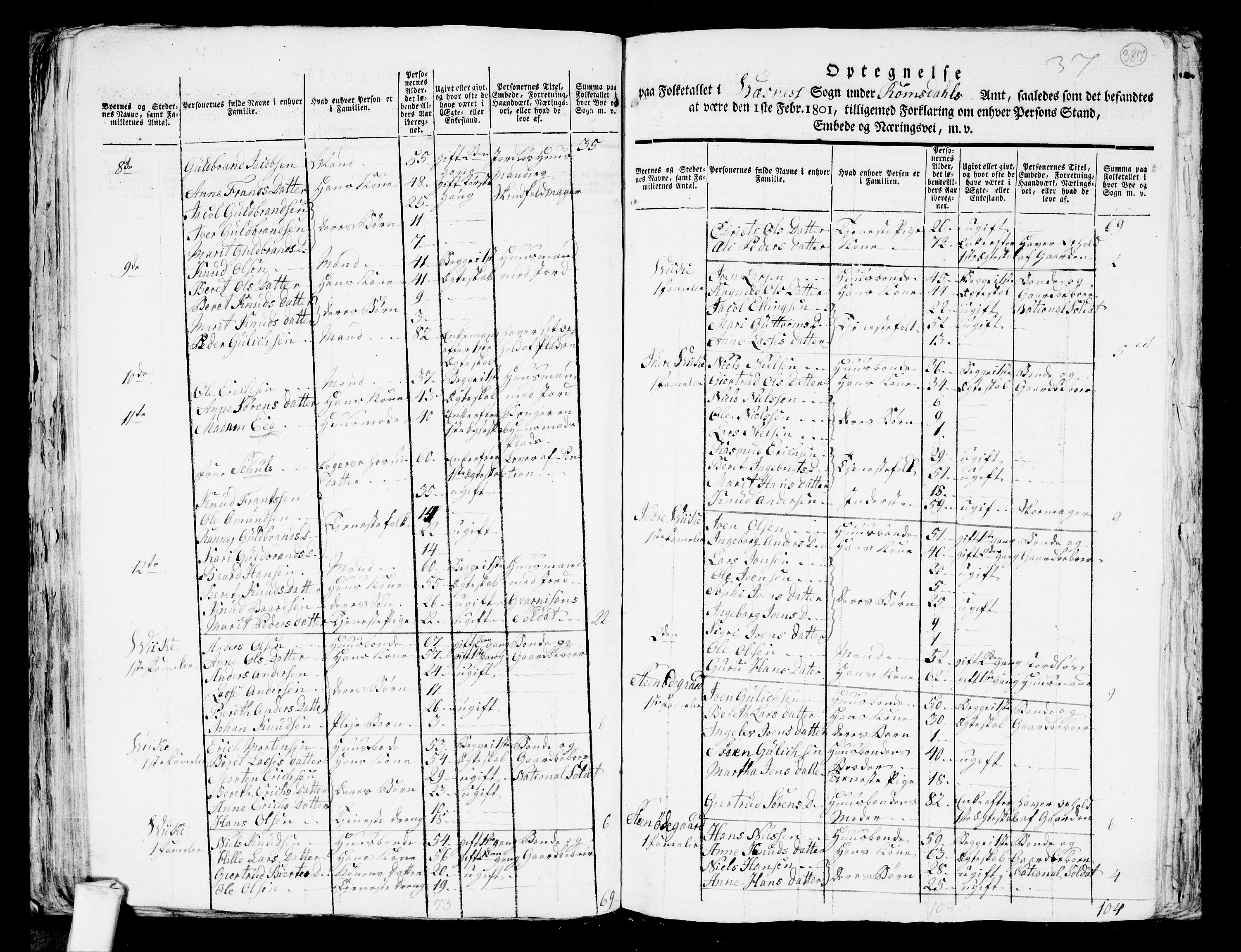 RA, 1801 census for 1541P Veøy, 1801, p. 386b-387a