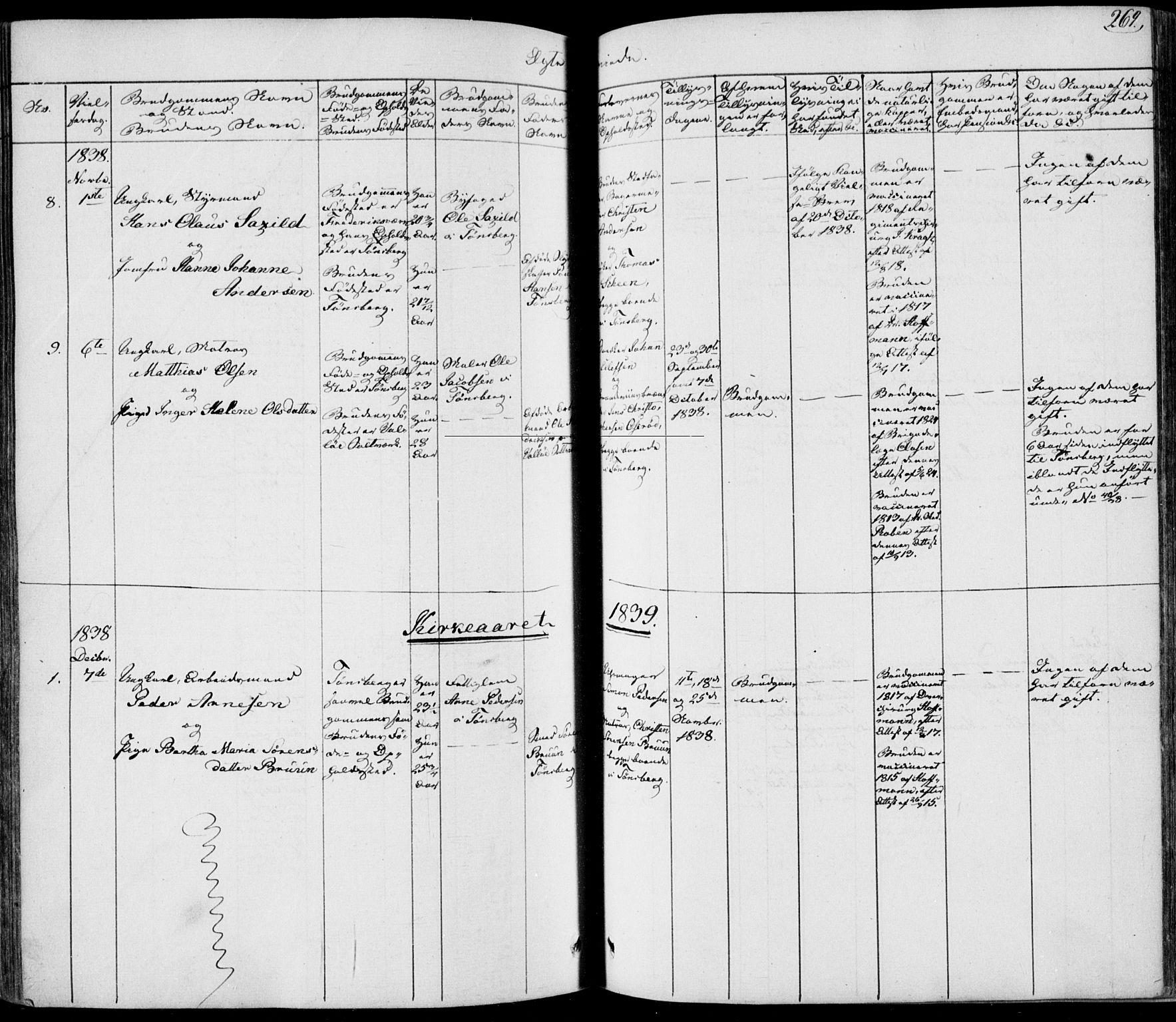 Tønsberg kirkebøker, AV/SAKO-A-330/F/Fa/L0006: Parish register (official) no. I 6, 1836-1844, p. 269