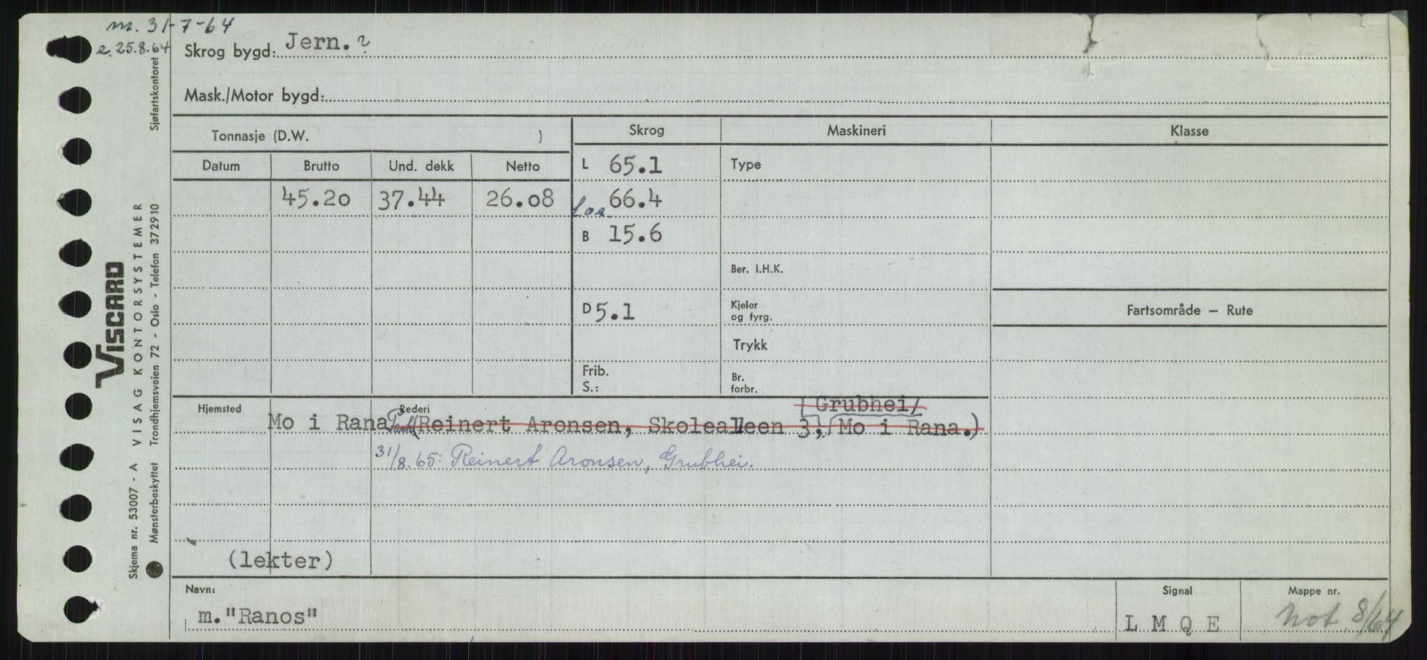 Sjøfartsdirektoratet med forløpere, Skipsmålingen, AV/RA-S-1627/H/Ha/L0004/0002: Fartøy, Mas-R / Fartøy, Odin-R, p. 541