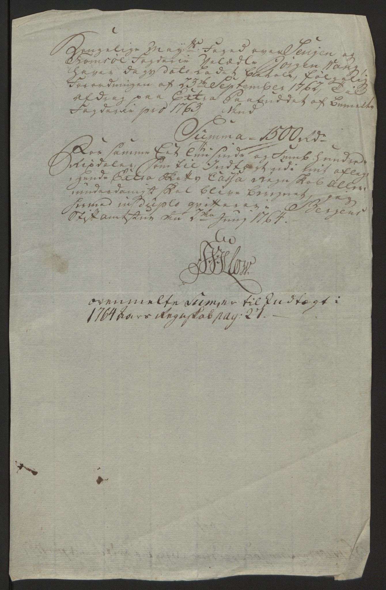 Rentekammeret inntil 1814, Reviderte regnskaper, Fogderegnskap, AV/RA-EA-4092/R68/L4845: Ekstraskatten Senja og Troms, 1762-1765, p. 481