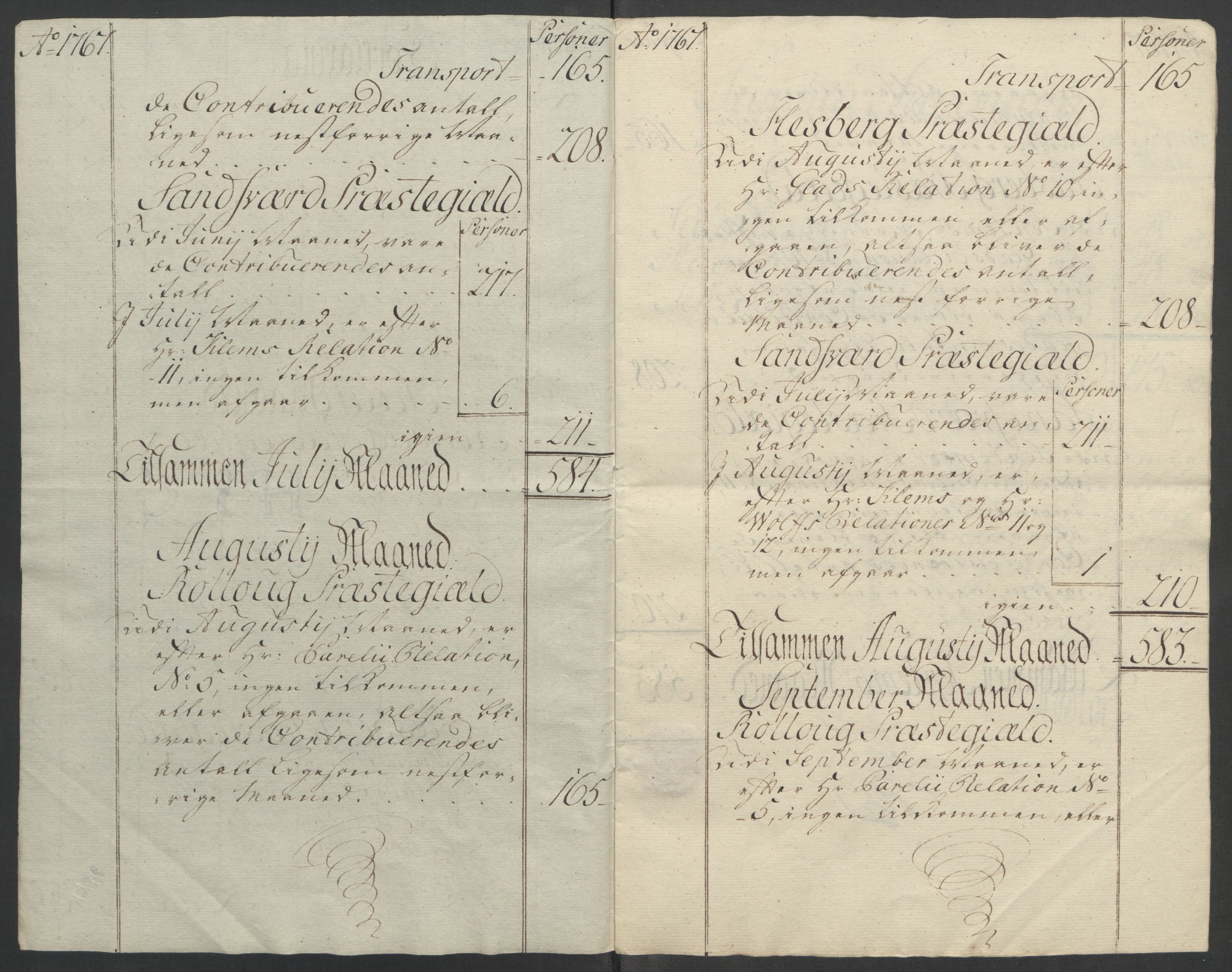 Rentekammeret inntil 1814, Reviderte regnskaper, Fogderegnskap, AV/RA-EA-4092/R24/L1672: Ekstraskatten Numedal og Sandsvær, 1762-1767, p. 338