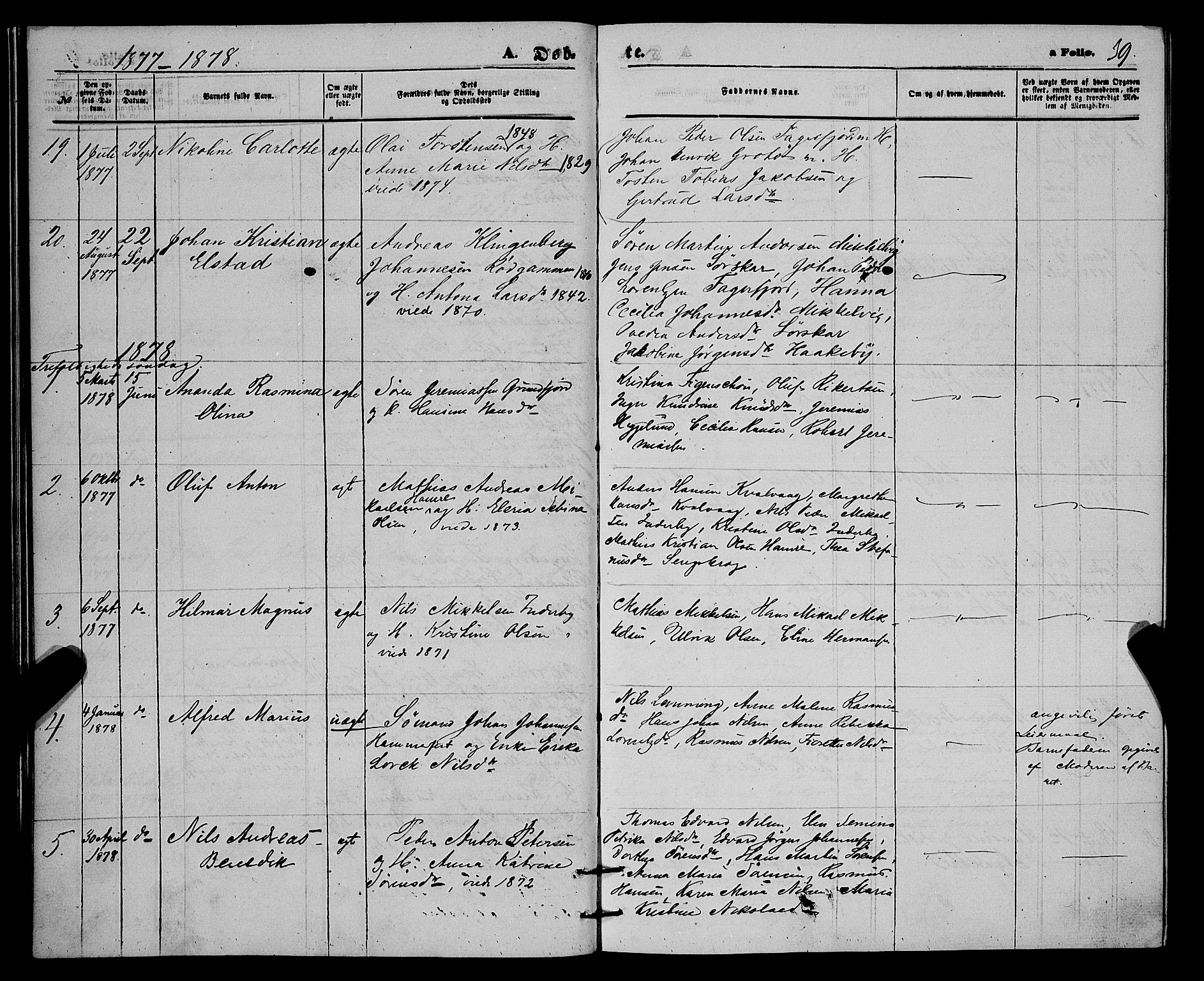 Karlsøy sokneprestembete, SATØ/S-1299/H/Ha/Haa/L0010kirke: Parish register (official) no. 10, 1867-1878, p. 39