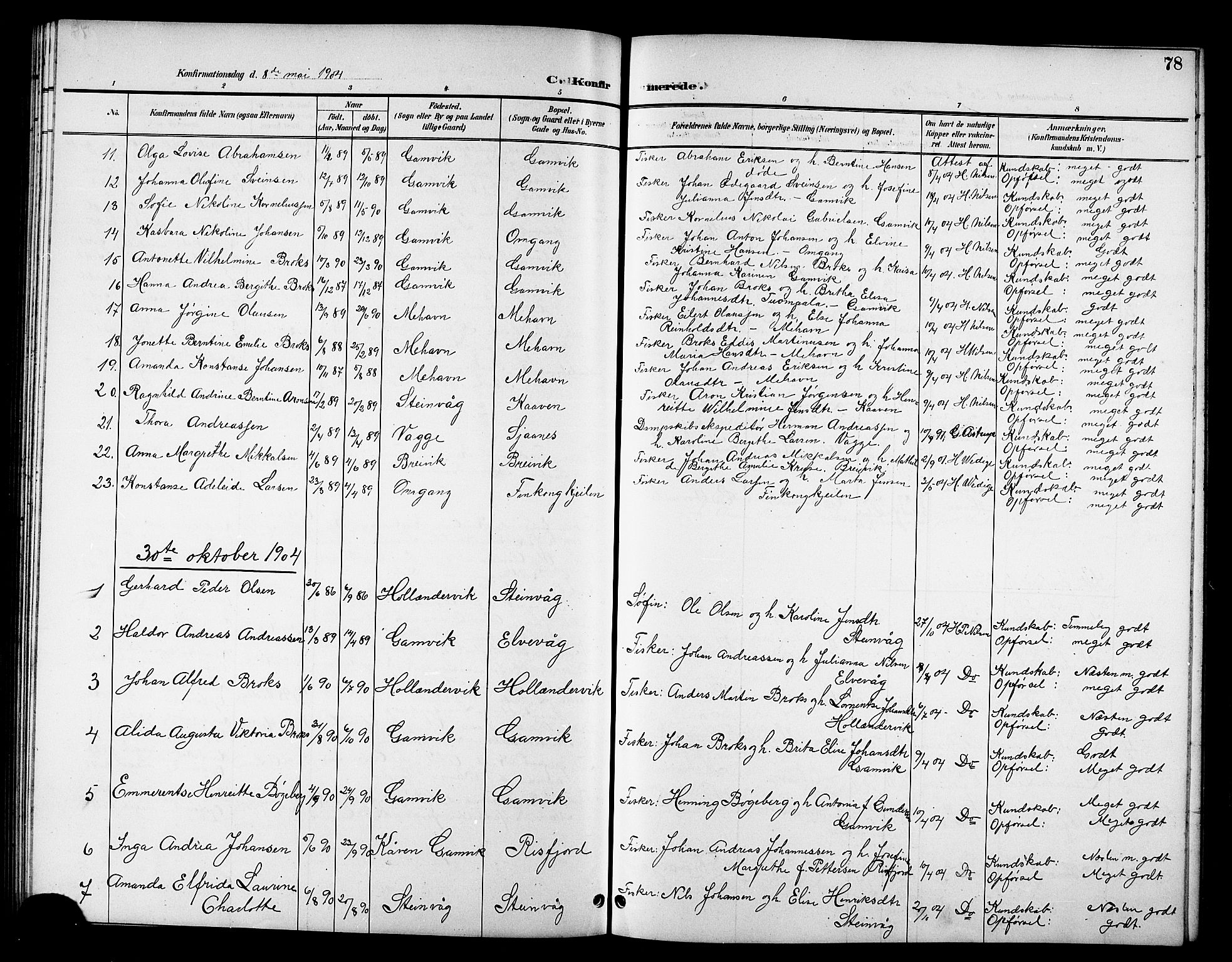 Tana sokneprestkontor, SATØ/S-1334/H/Hb/L0006klokker: Parish register (copy) no. 6, 1892-1909, p. 78