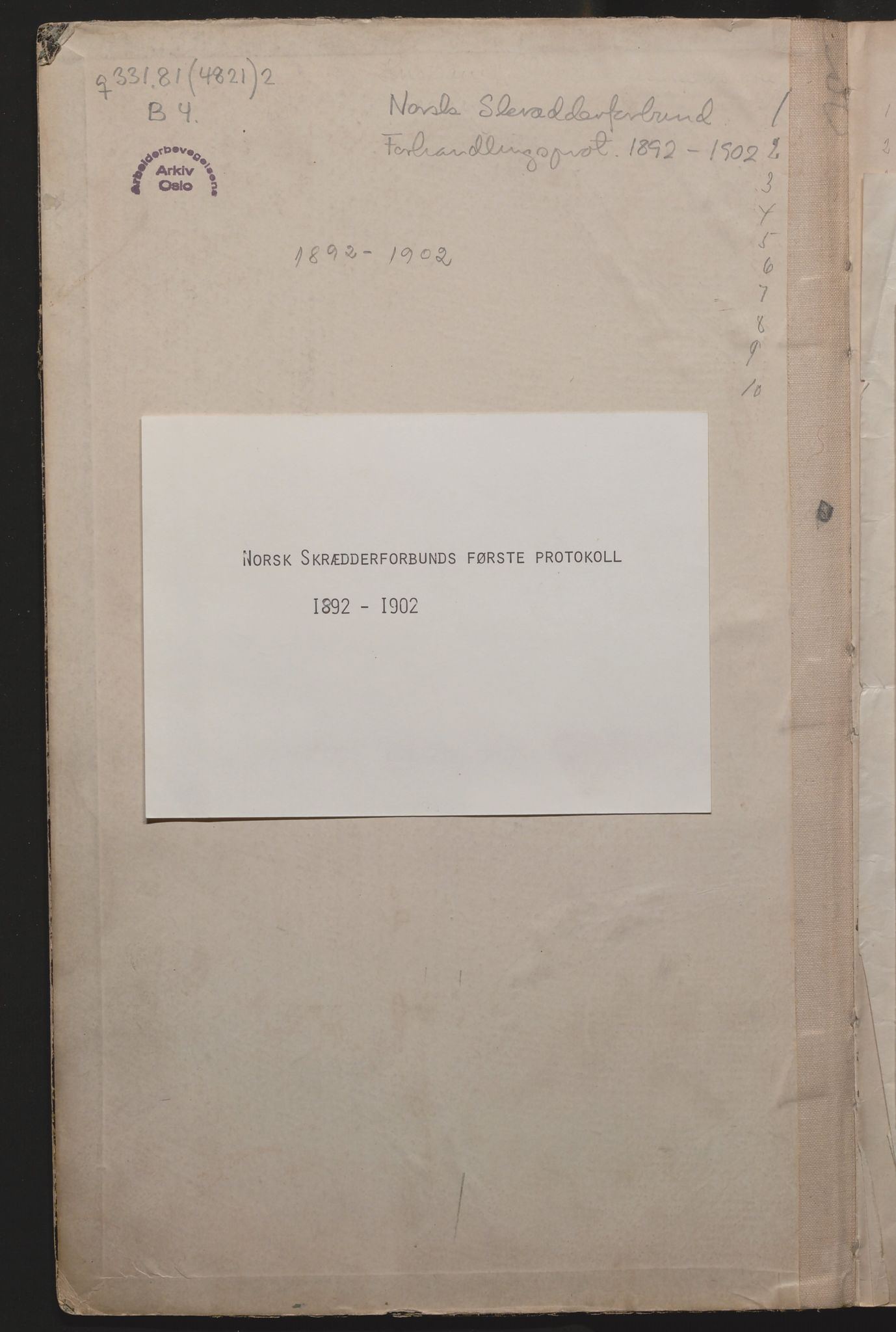 , Fothandlingsprotokoll Hovedstyret, 1882-1902, p. 2