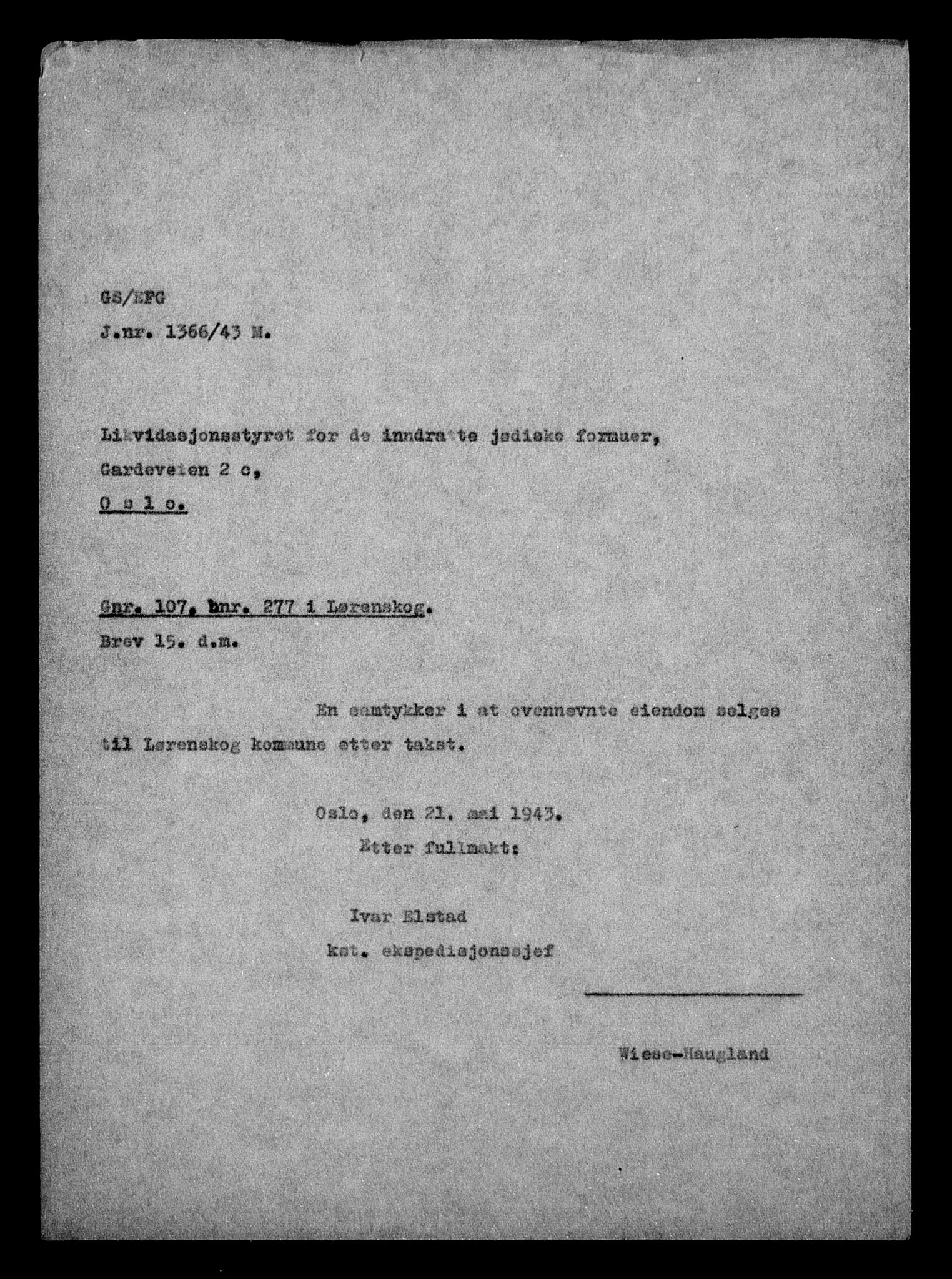 Justisdepartementet, Tilbakeføringskontoret for inndratte formuer, AV/RA-S-1564/H/Hc/Hcc/L0927: --, 1945-1947, p. 163