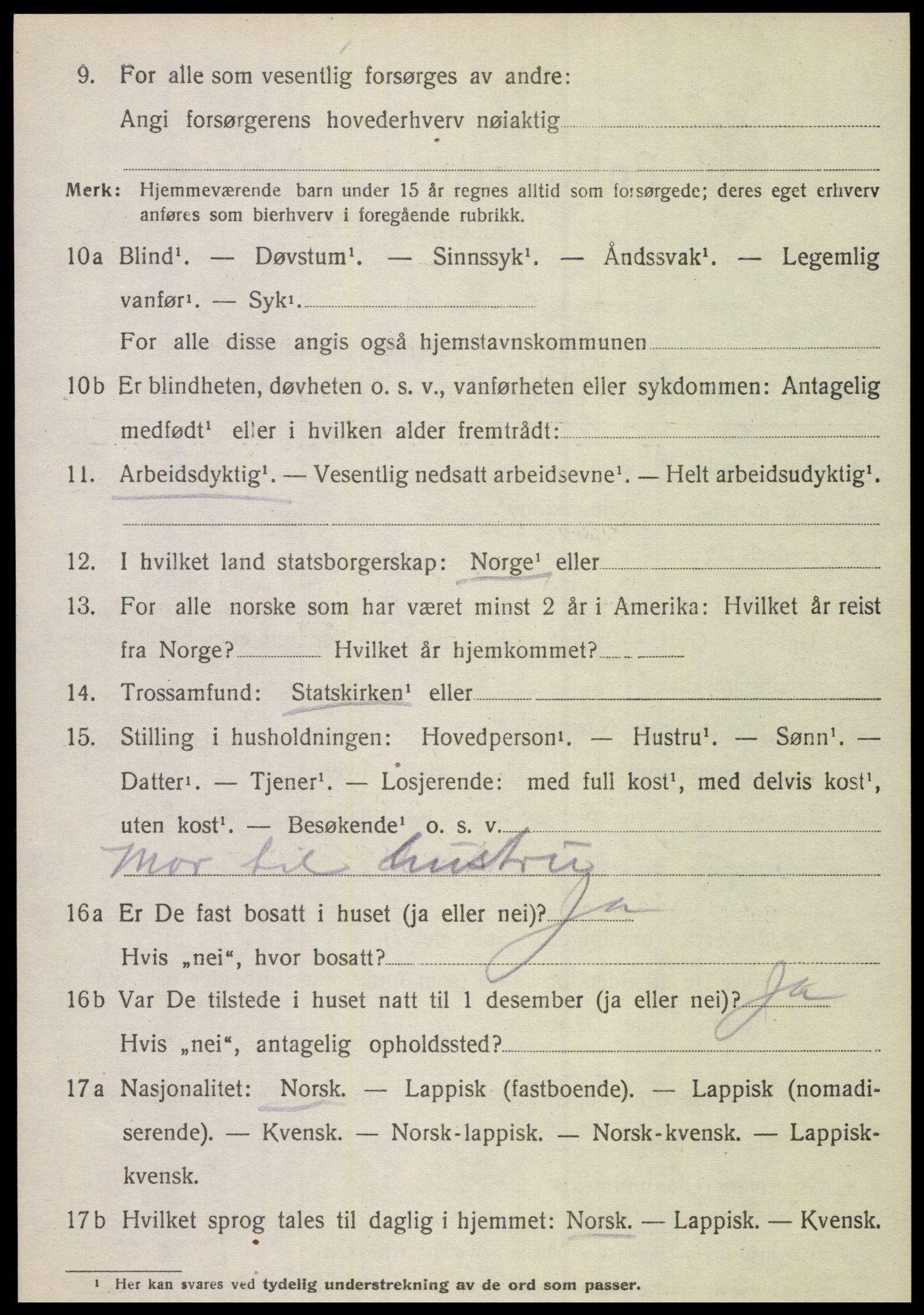 SAT, 1920 census for Sørfold, 1920, p. 6090