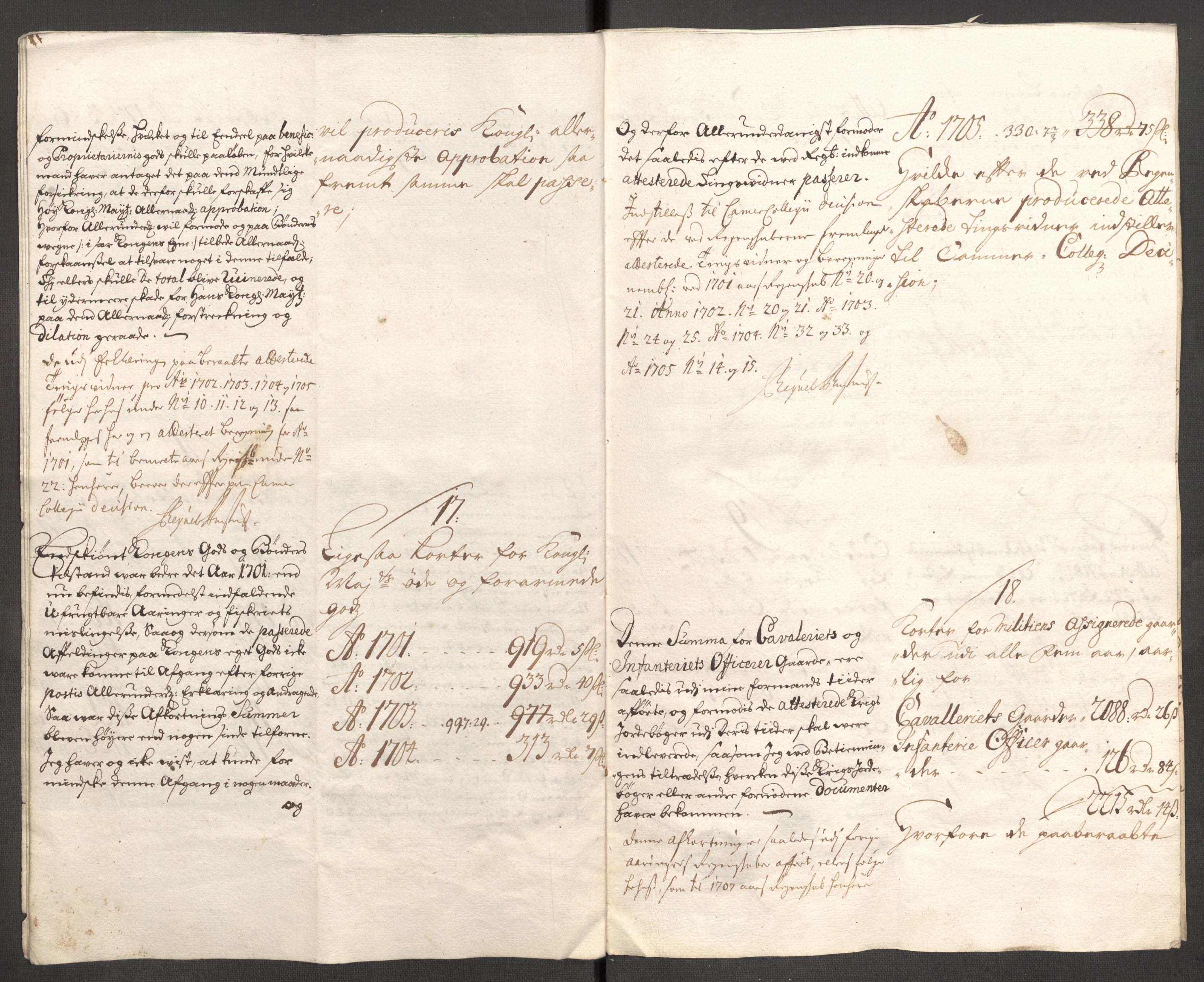 Rentekammeret inntil 1814, Reviderte regnskaper, Fogderegnskap, AV/RA-EA-4092/R63/L4314: Fogderegnskap Inderøy, 1705, p. 226