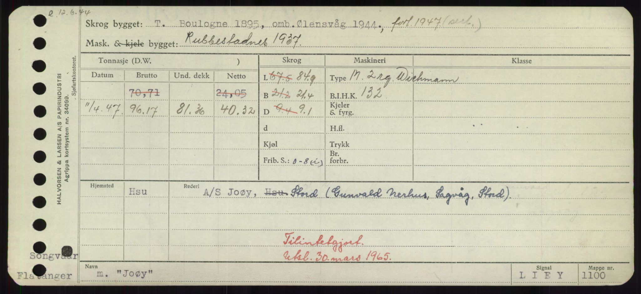 Sjøfartsdirektoratet med forløpere, Skipsmålingen, RA/S-1627/H/Hd/L0019: Fartøy, J, p. 611