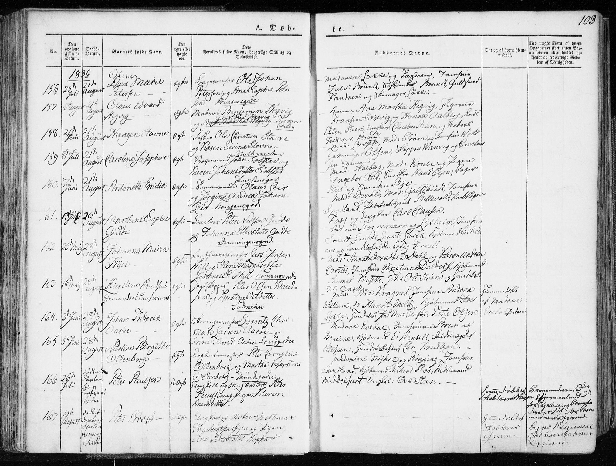 Ministerialprotokoller, klokkerbøker og fødselsregistre - Sør-Trøndelag, AV/SAT-A-1456/601/L0047: Parish register (official) no. 601A15, 1831-1839, p. 103