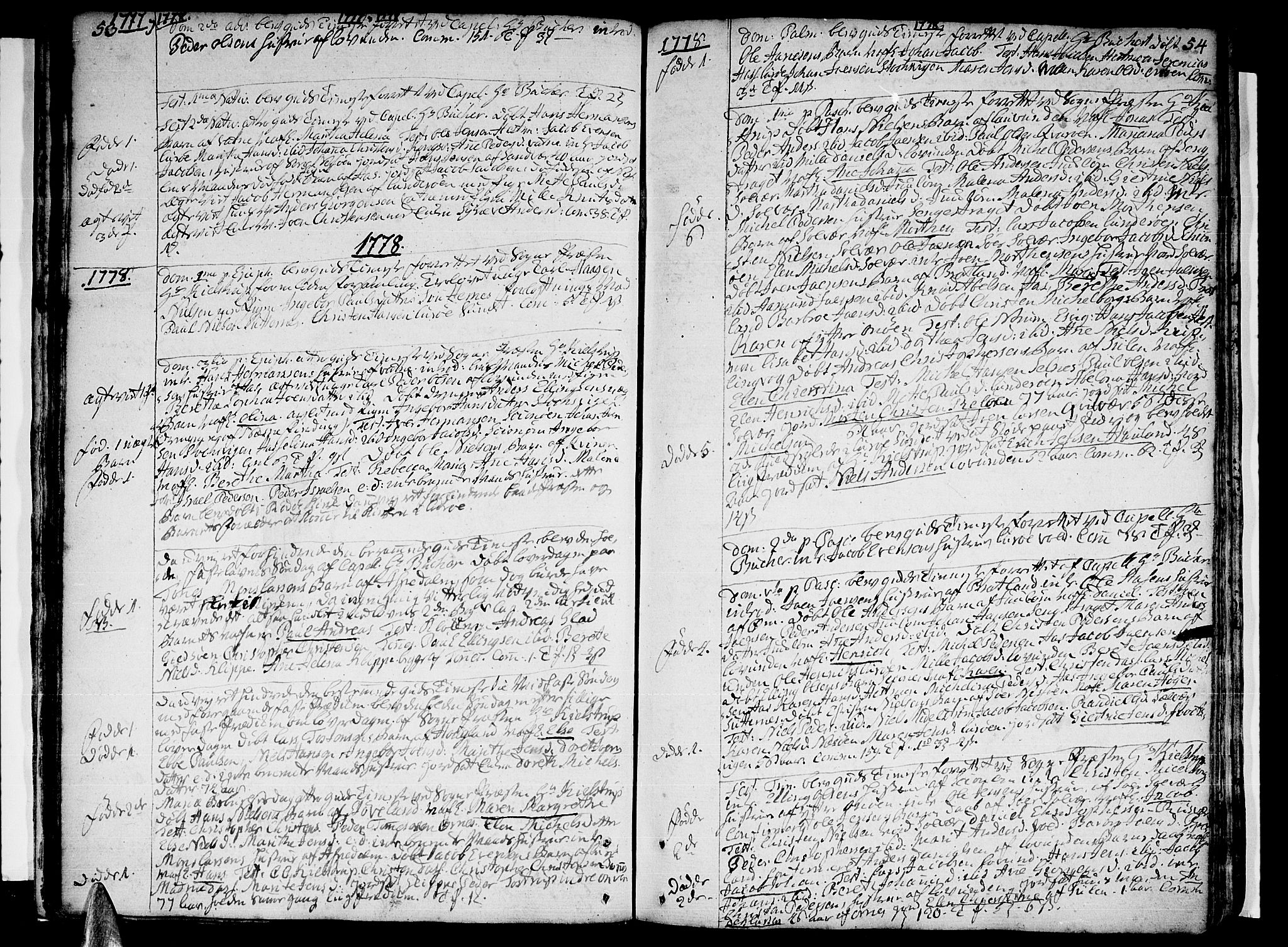 Ministerialprotokoller, klokkerbøker og fødselsregistre - Nordland, SAT/A-1459/839/L0563: Parish register (official) no. 839A01 /1, 1767-1824, p. 53-54