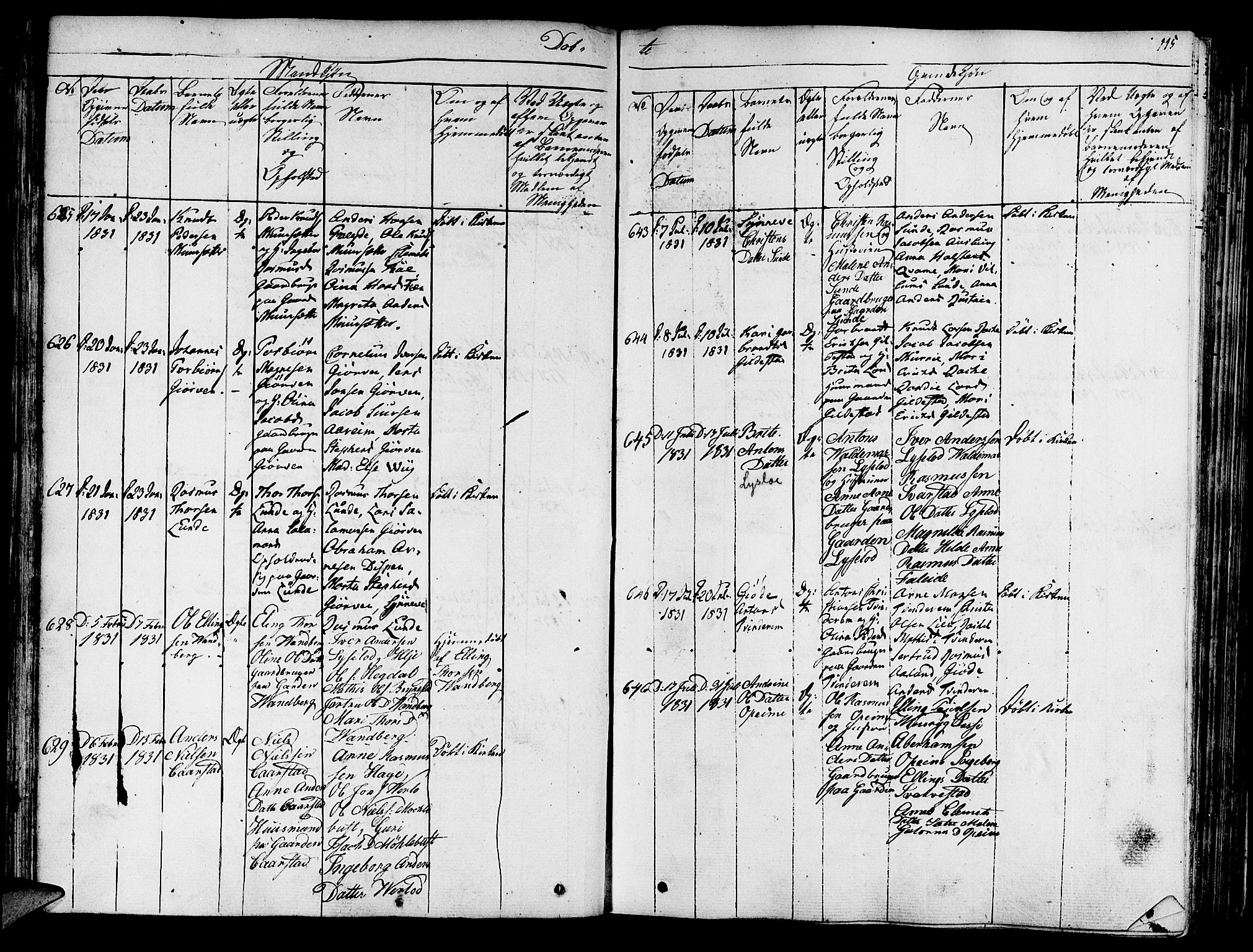 Innvik sokneprestembete, AV/SAB-A-80501: Parish register (official) no. A 3, 1820-1832, p. 115