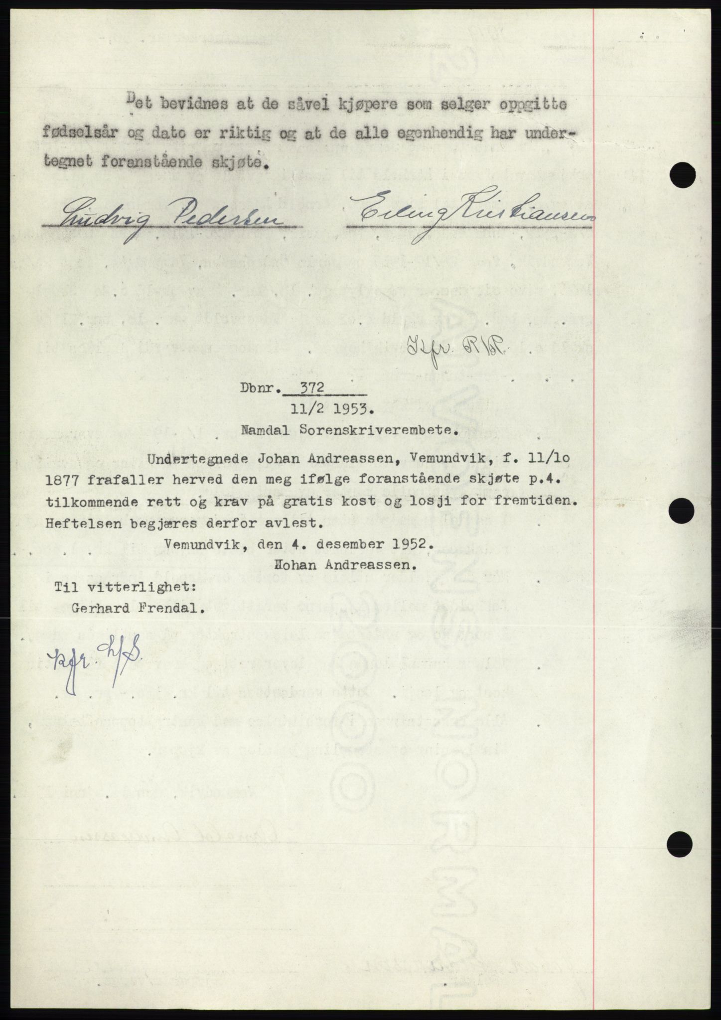 Namdal sorenskriveri, AV/SAT-A-4133/1/2/2C: Mortgage book no. -, 1946-1946, Diary no: : 1019/1946