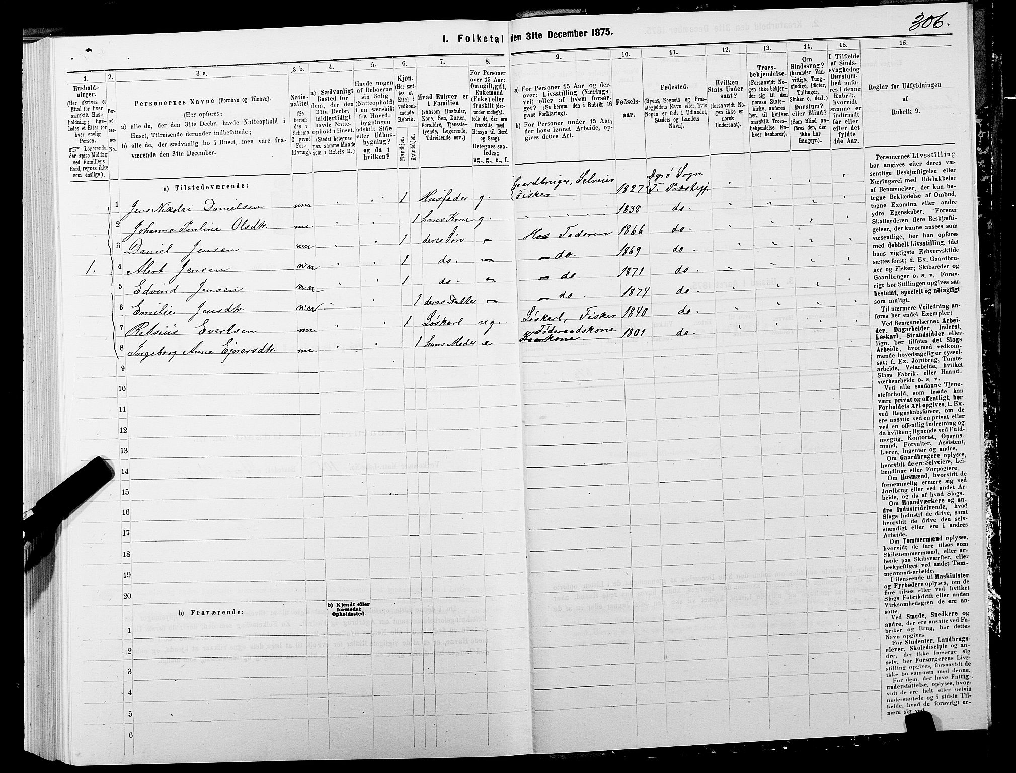 SATØ, 1875 census for 1927P Tranøy, 1875, p. 3306