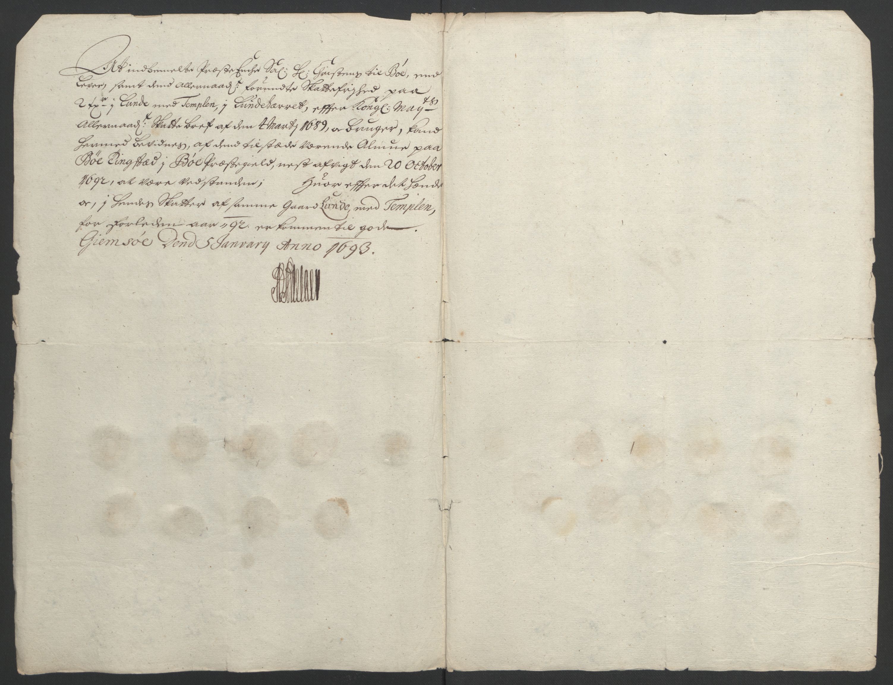 Rentekammeret inntil 1814, Reviderte regnskaper, Fogderegnskap, AV/RA-EA-4092/R35/L2091: Fogderegnskap Øvre og Nedre Telemark, 1690-1693, p. 176