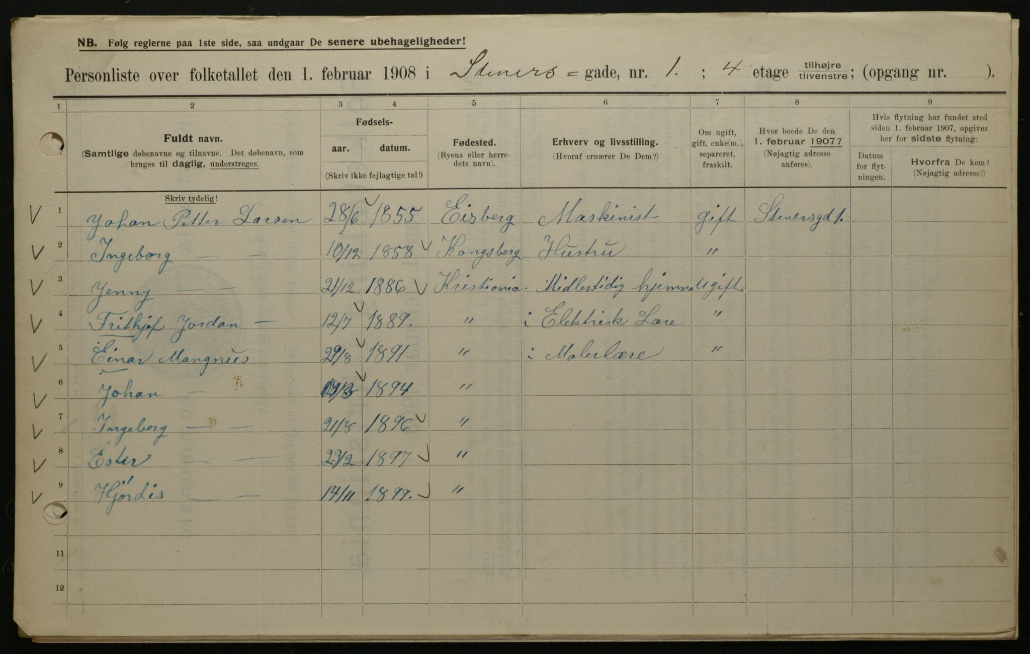 OBA, Municipal Census 1908 for Kristiania, 1908, p. 91150